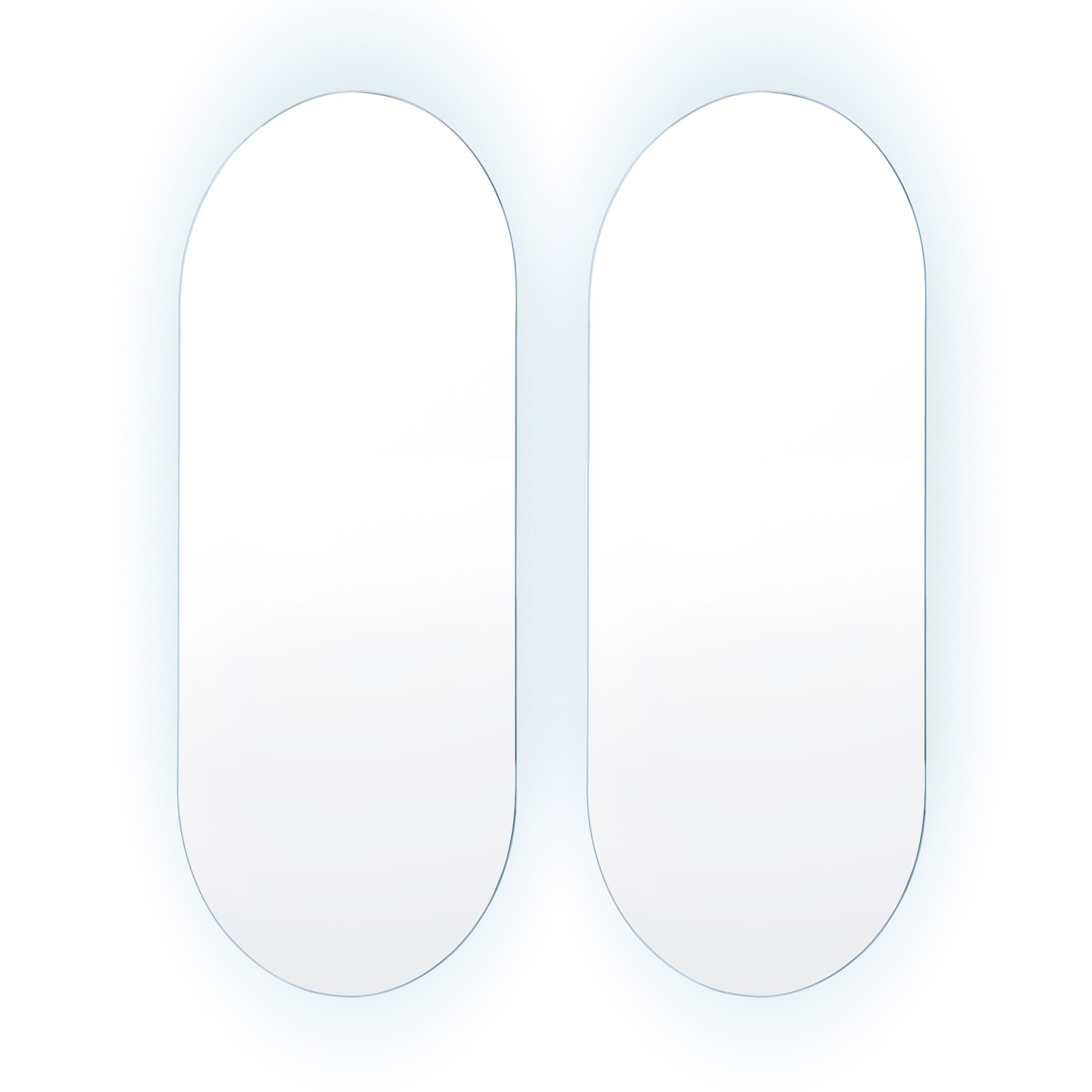 2 Set 45x100cm LED Wall Mirror Oval Bathroom