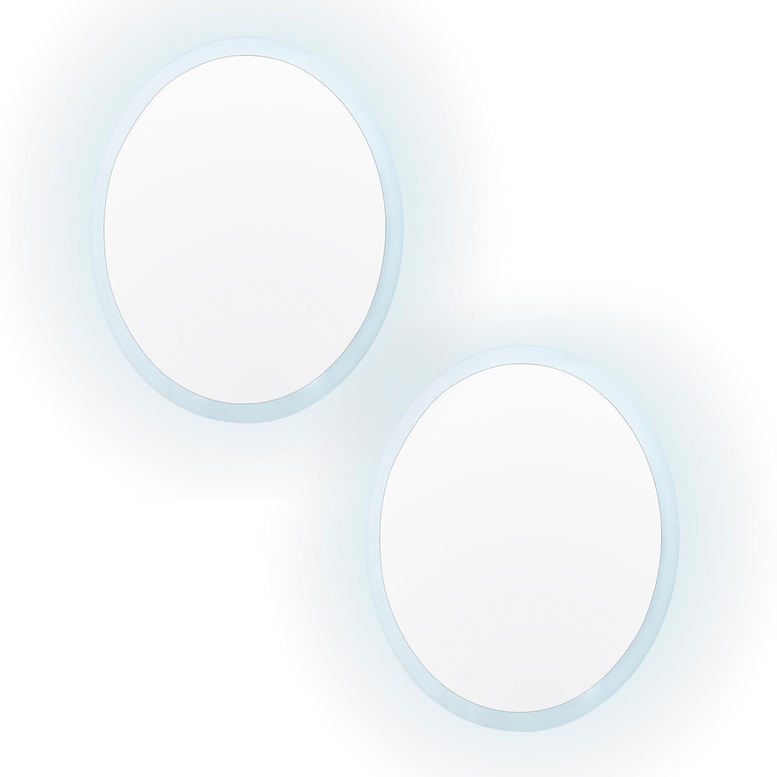2 Set 60cm LED Wall Mirror Round Bathroom