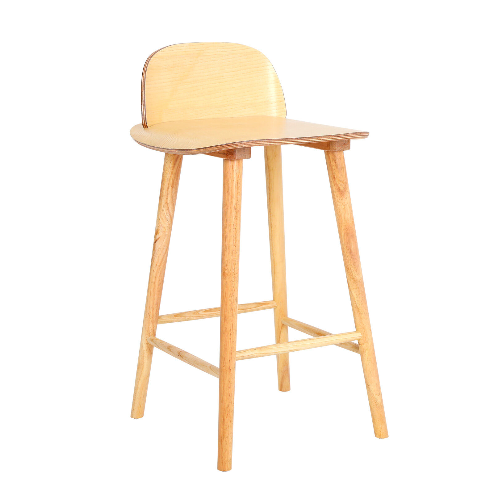65cm Wooden Bar Stool Ash Wood ELISE