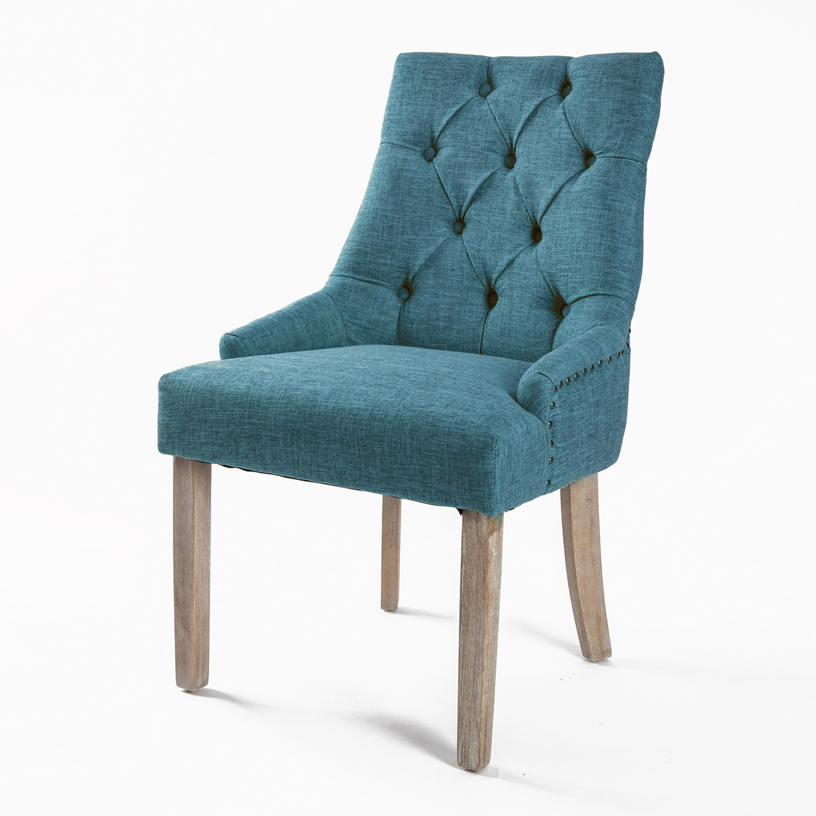 1X French Provincial Oak Leg Chair AMOUR - DARK BLUE