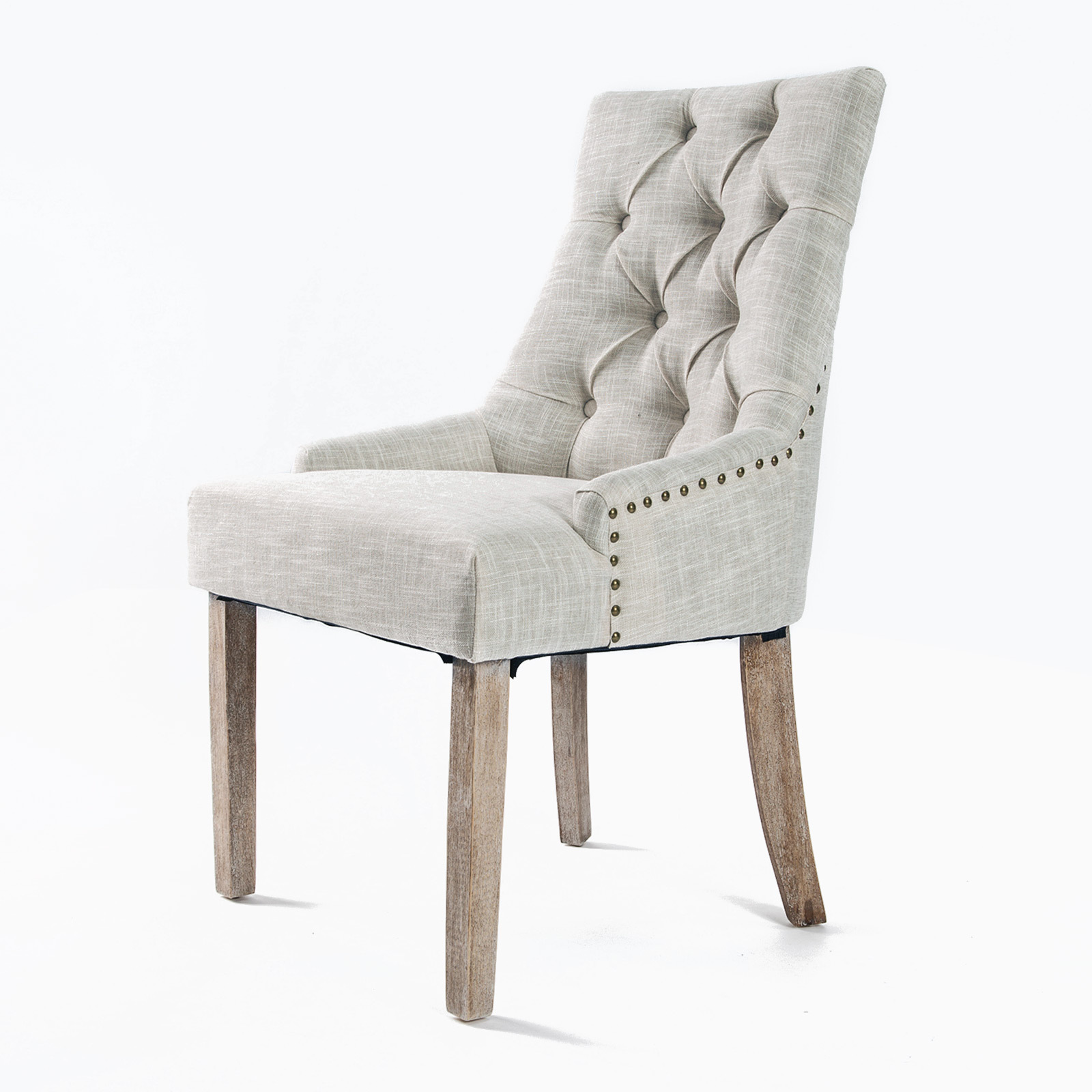 1X French Provincial Oak Leg Chair AMOUR - GREY