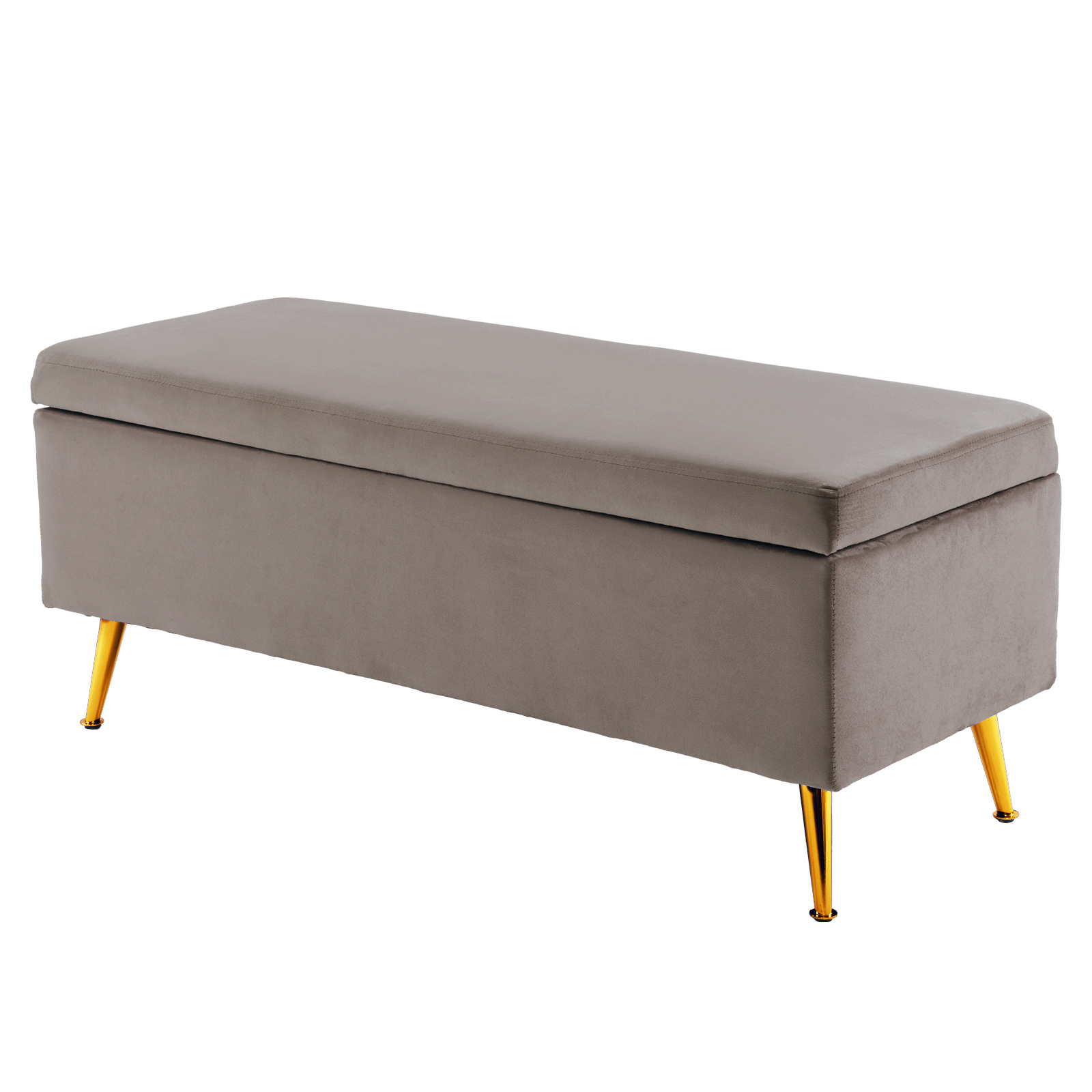 110cm Storage Ottoman Velvet - GREY