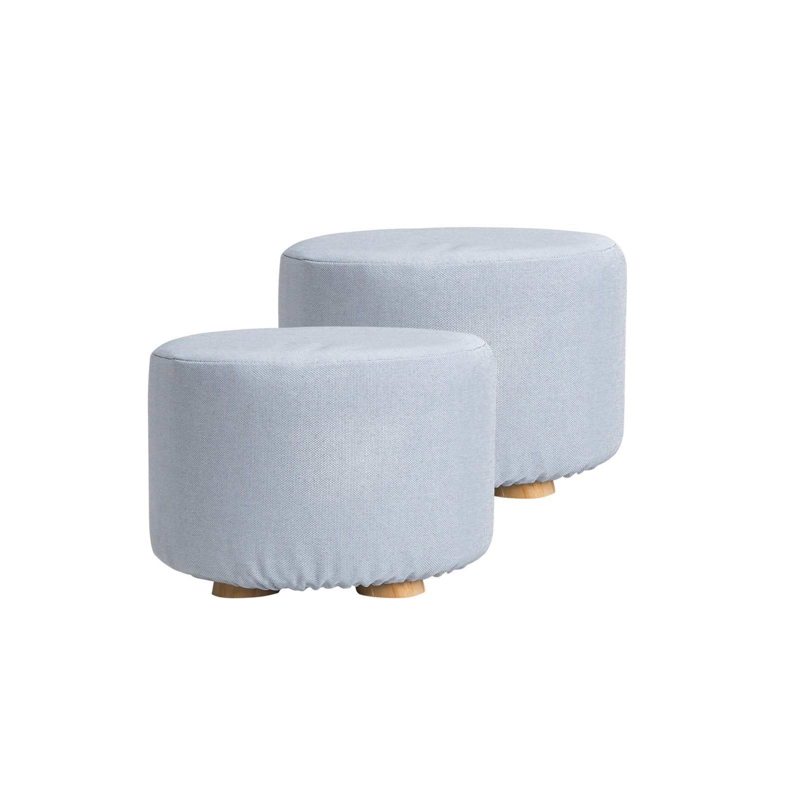 2X Round Foot Stool - LIGHT BLUE