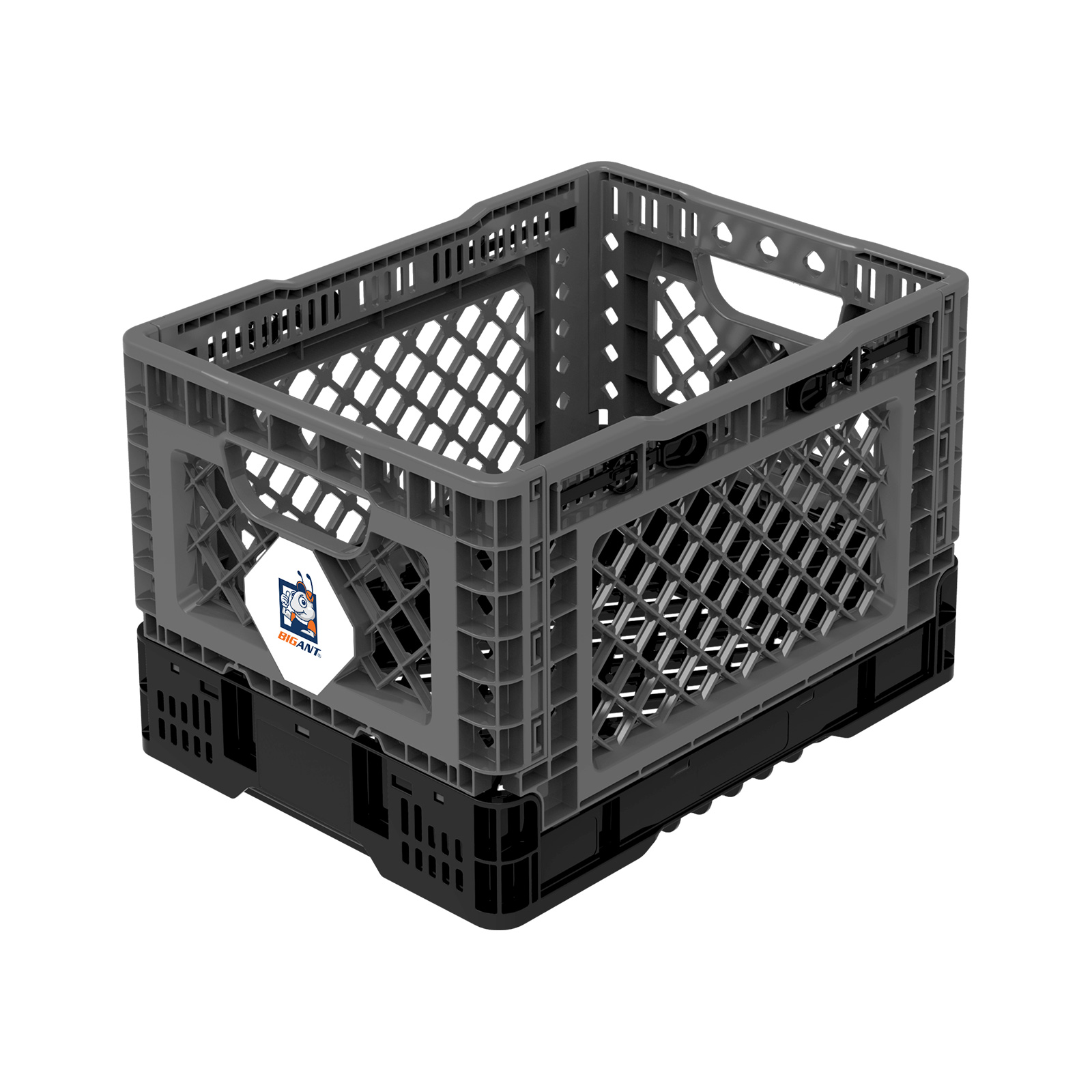 25L Smart Foldable Stackable Crate- Charcoal