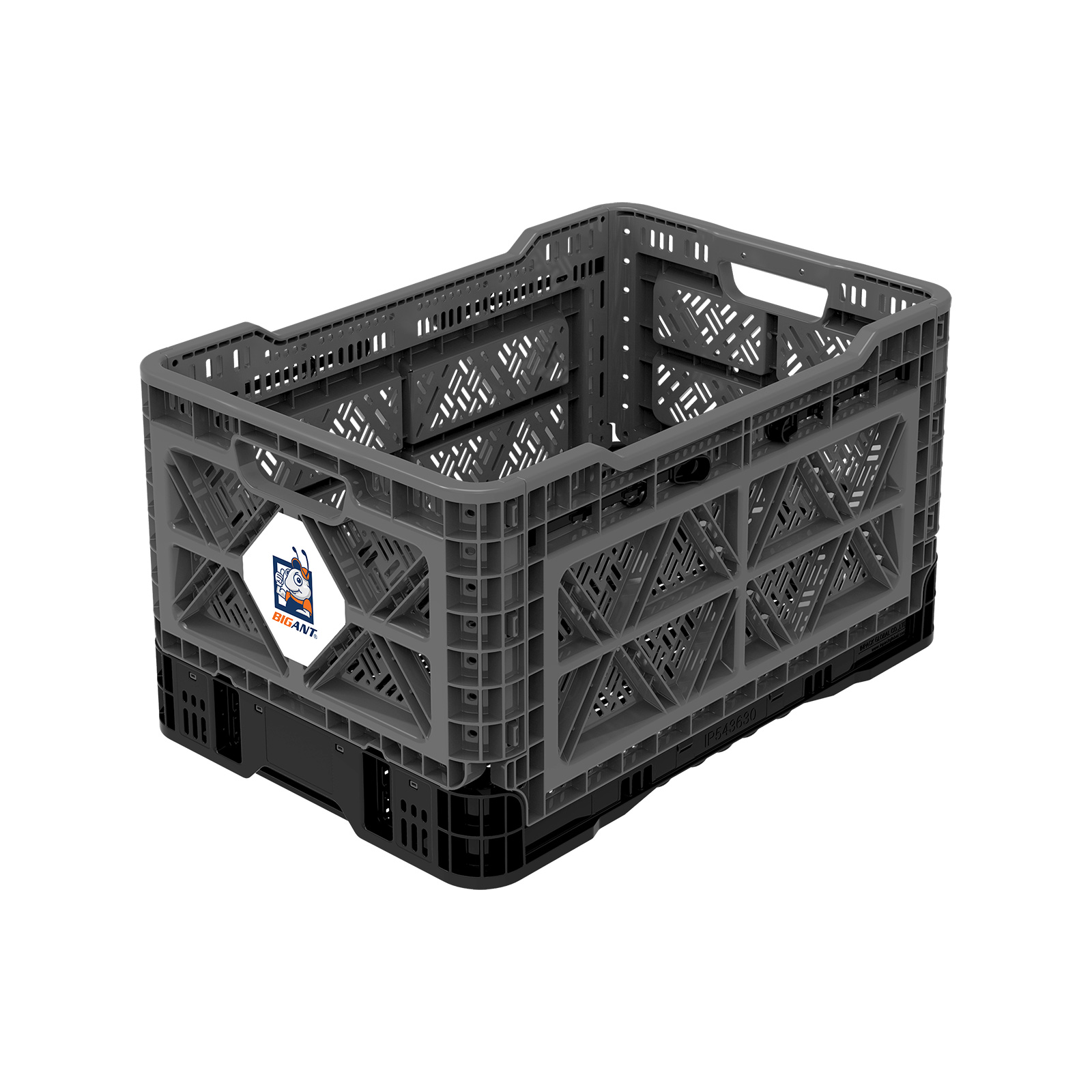 48L Smart Foldable Stackable Crate - Charcoal