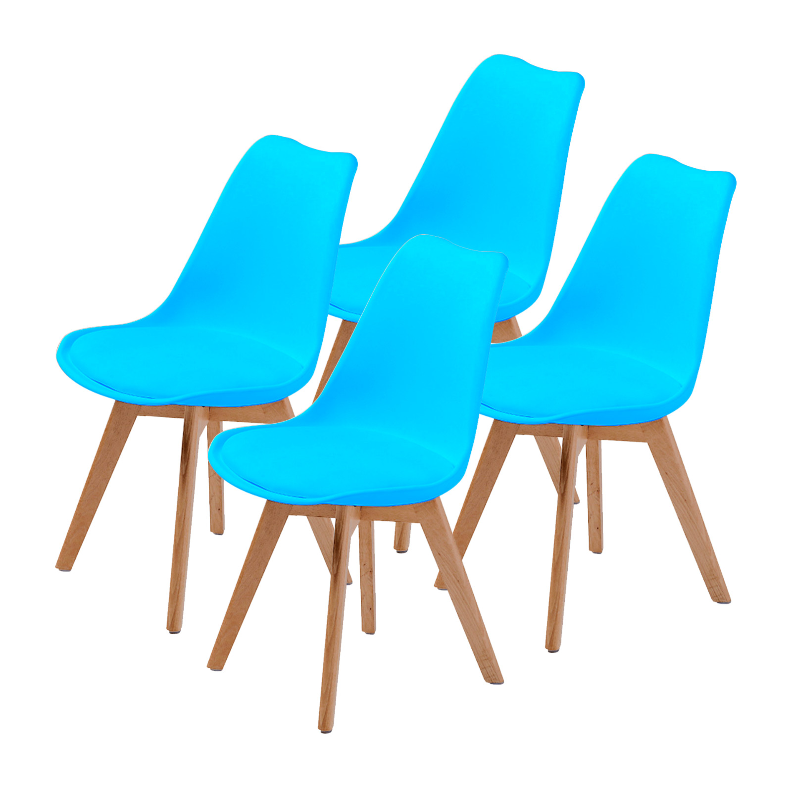 4X Padded Seat Dining Chair - BLUE