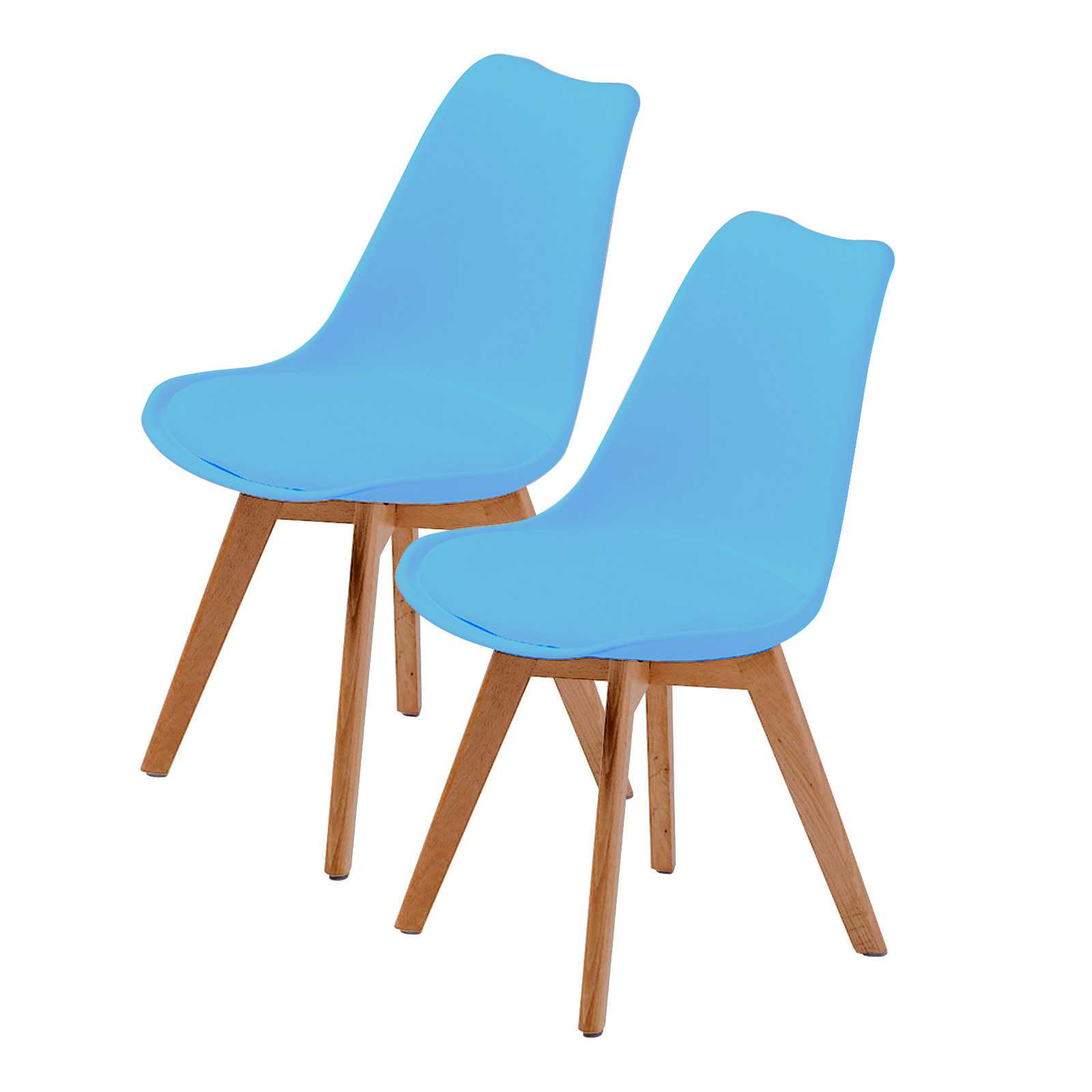 2X Padded Seat Dining Chair - GREY BLUE