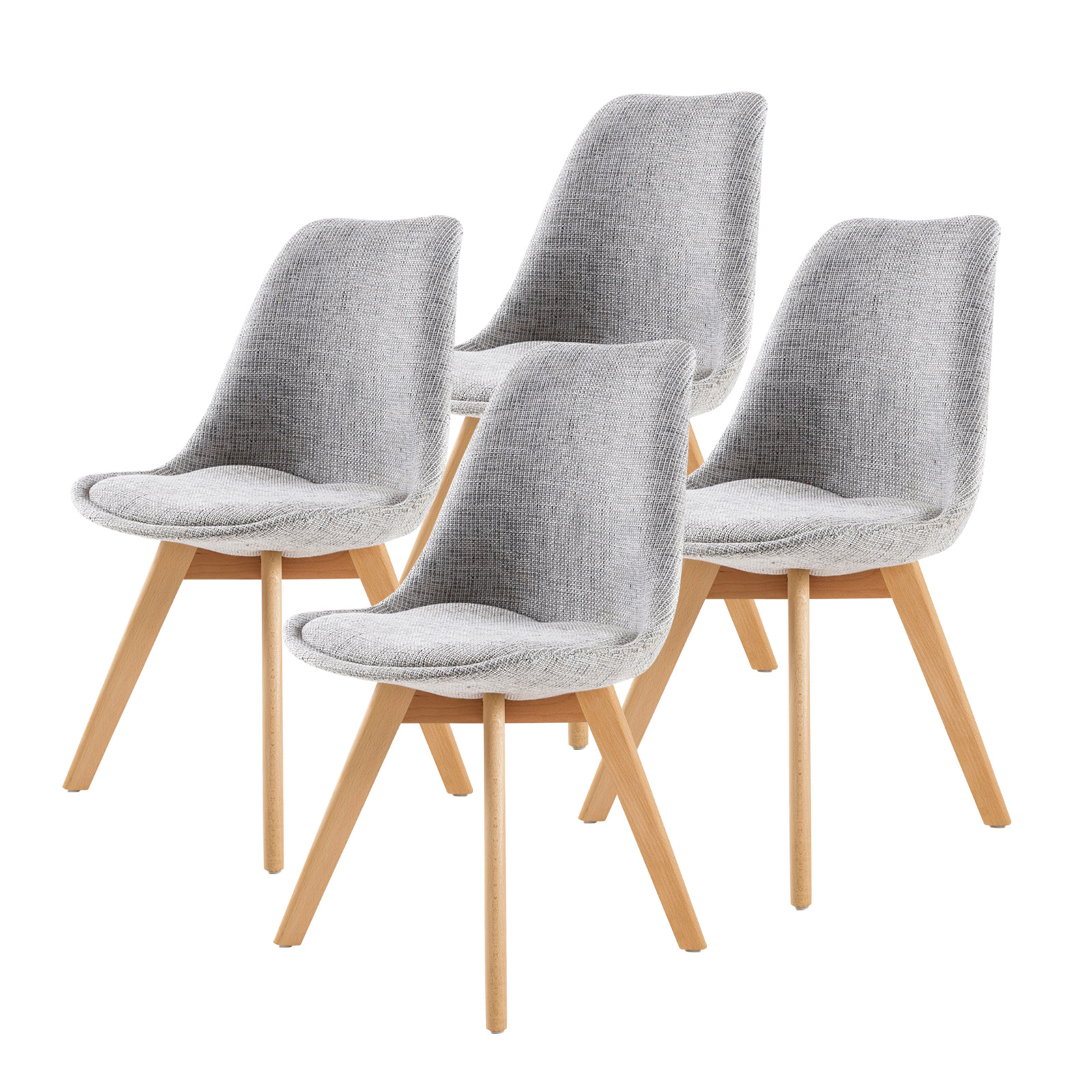 4X Padded Seat Dining Chair Fabric - GREY