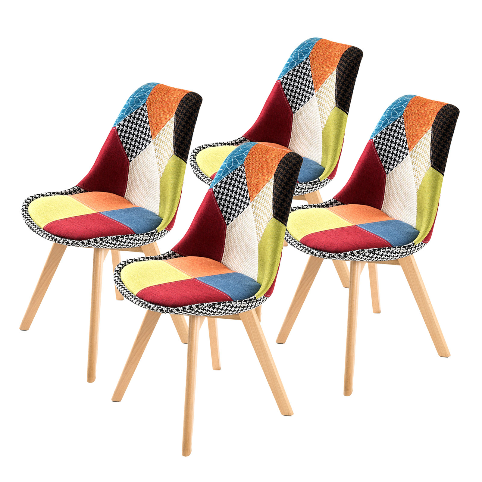 4X Padded Seat Dining Chair Fabric - MULTI
