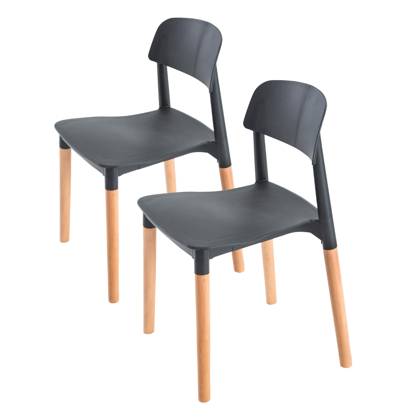 2X Belloch Stackable Dining Chair - BLACK
