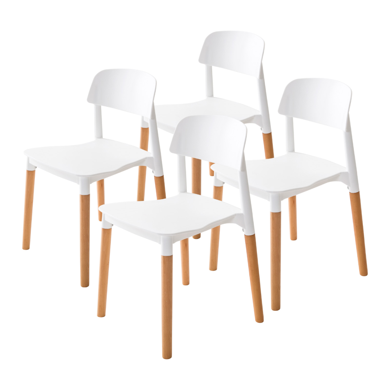 4X Belloch Stackable Dining Chair - WHITE