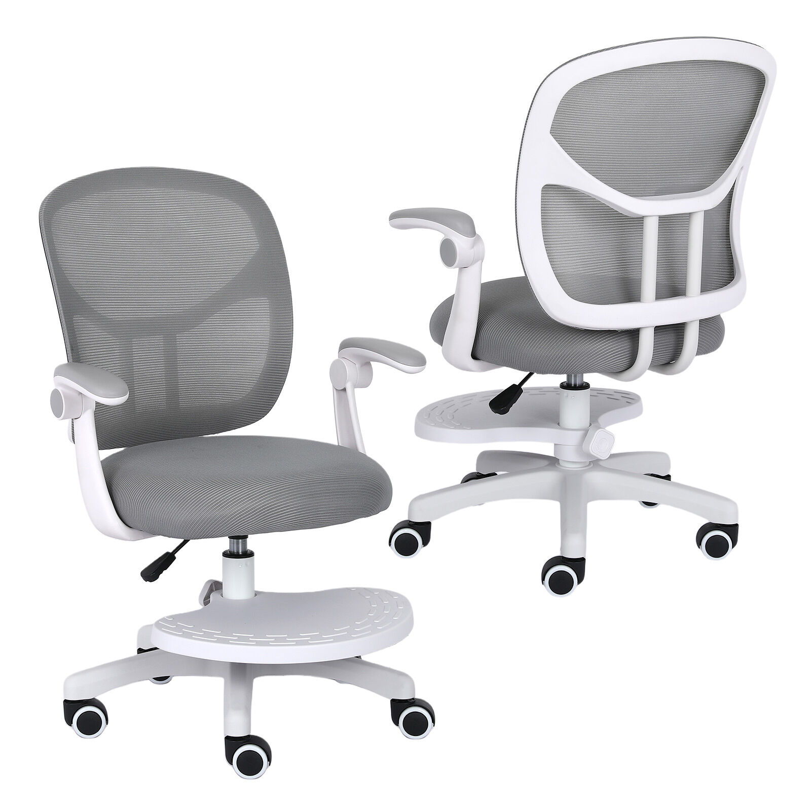 Kids Desk Chair Office Study Seat with Footrest NOVA - GREY