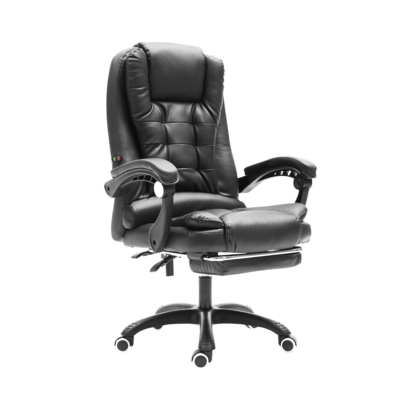 Massage Office Chair 2 Points Footrest - BLACK