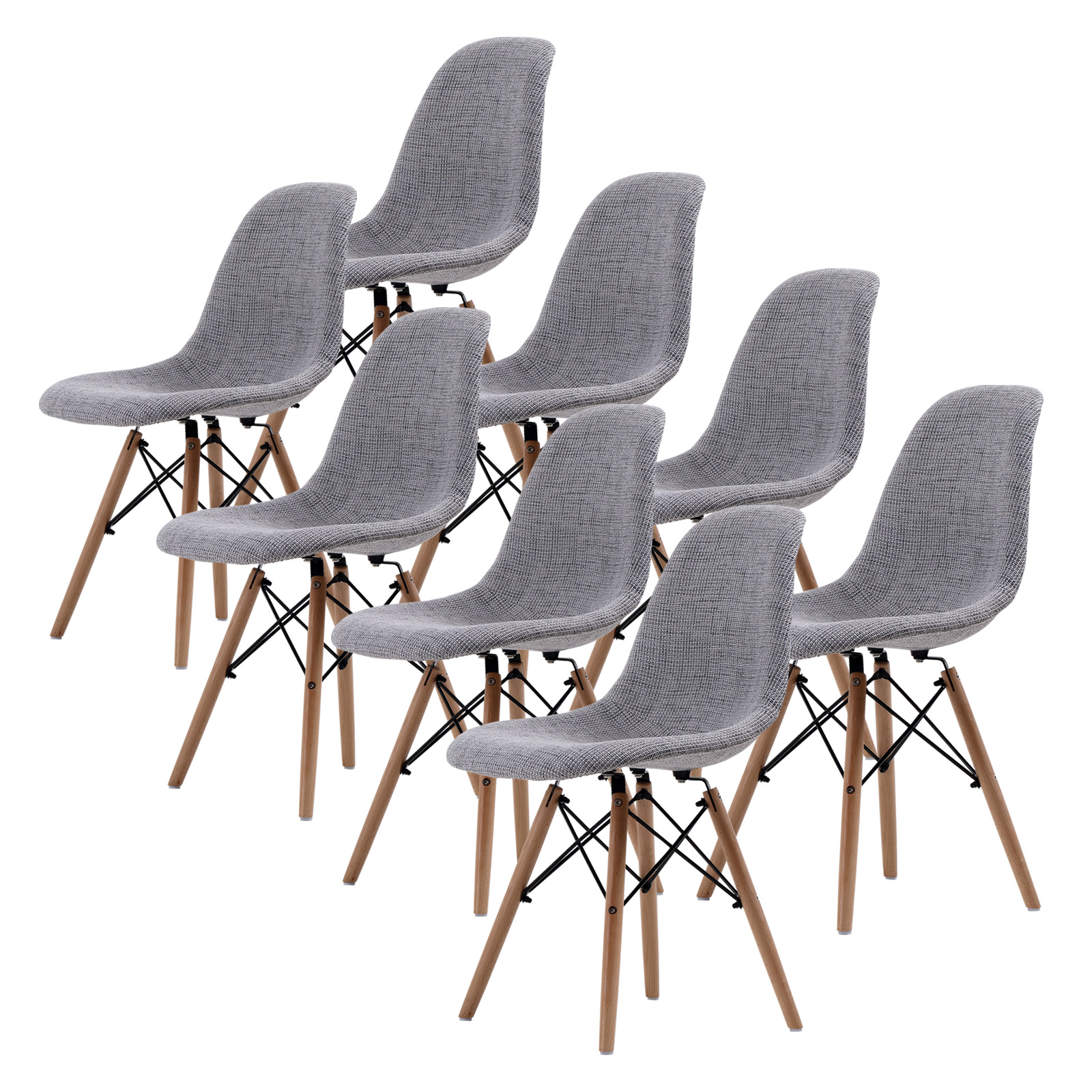 Replica Eames Fabric Padded Dining Chair MULTI X2 La Bella