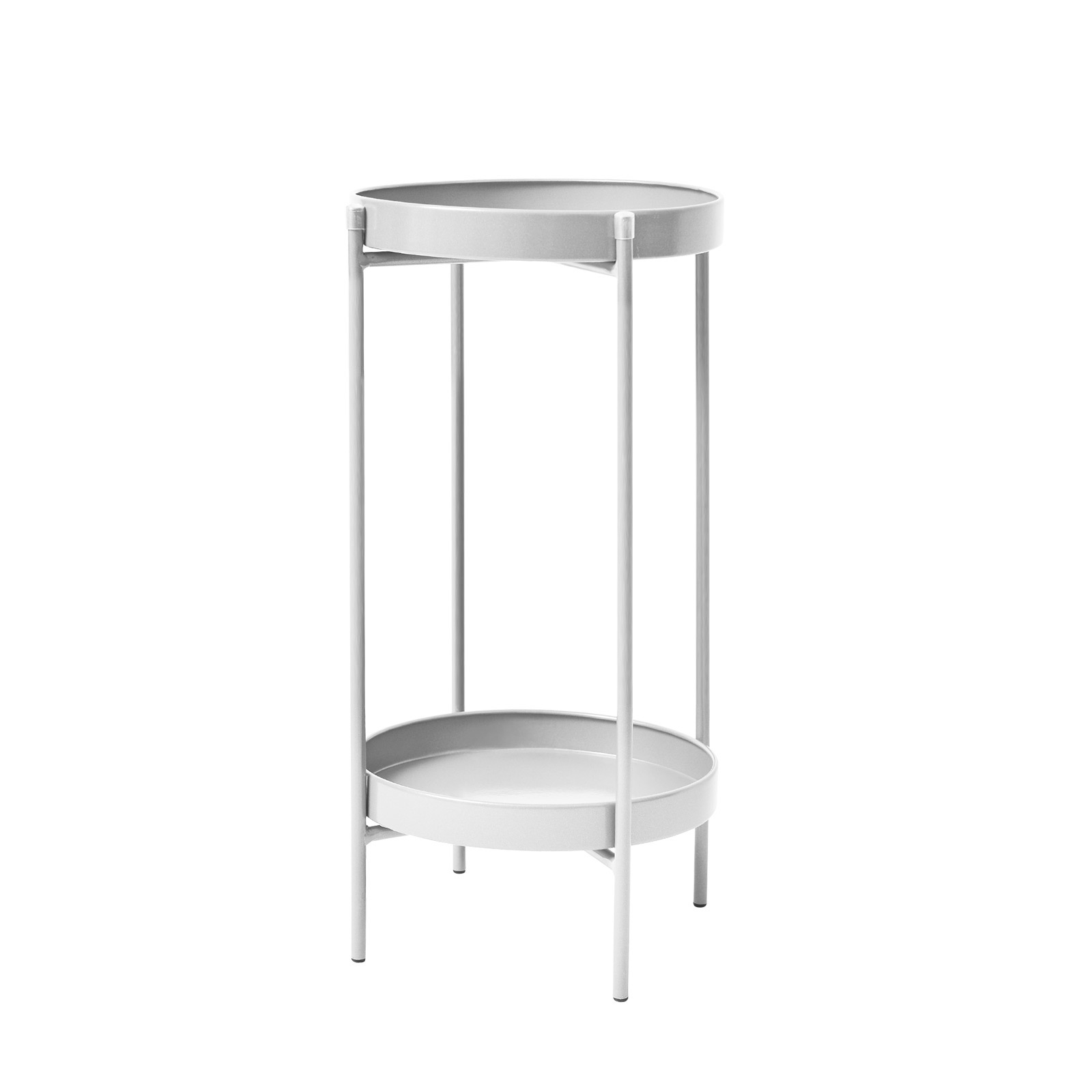 50cm Plant Stand Round 2 Tier - WHITE