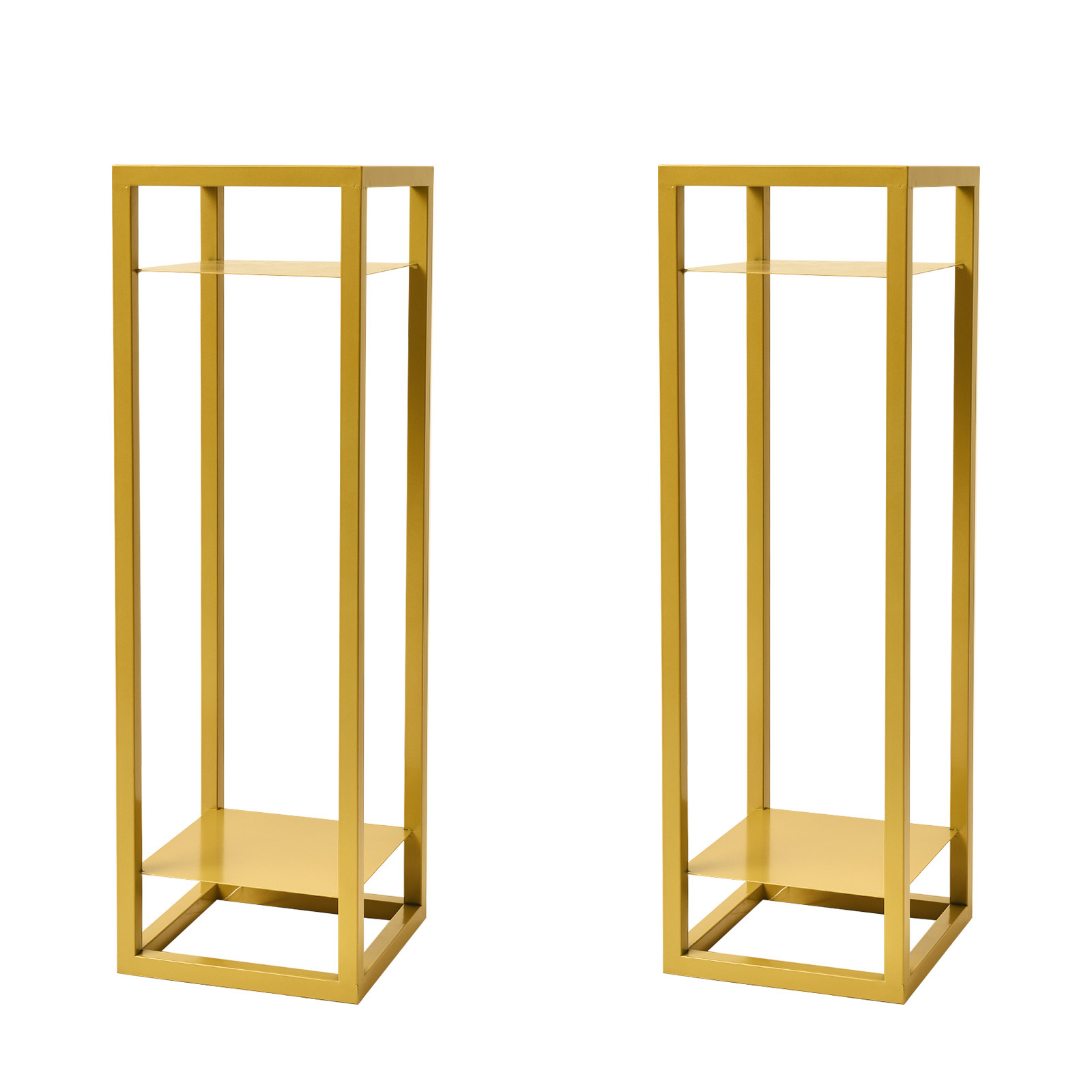 2X 82cm Plant Stand Square 2 Tier - GOLD