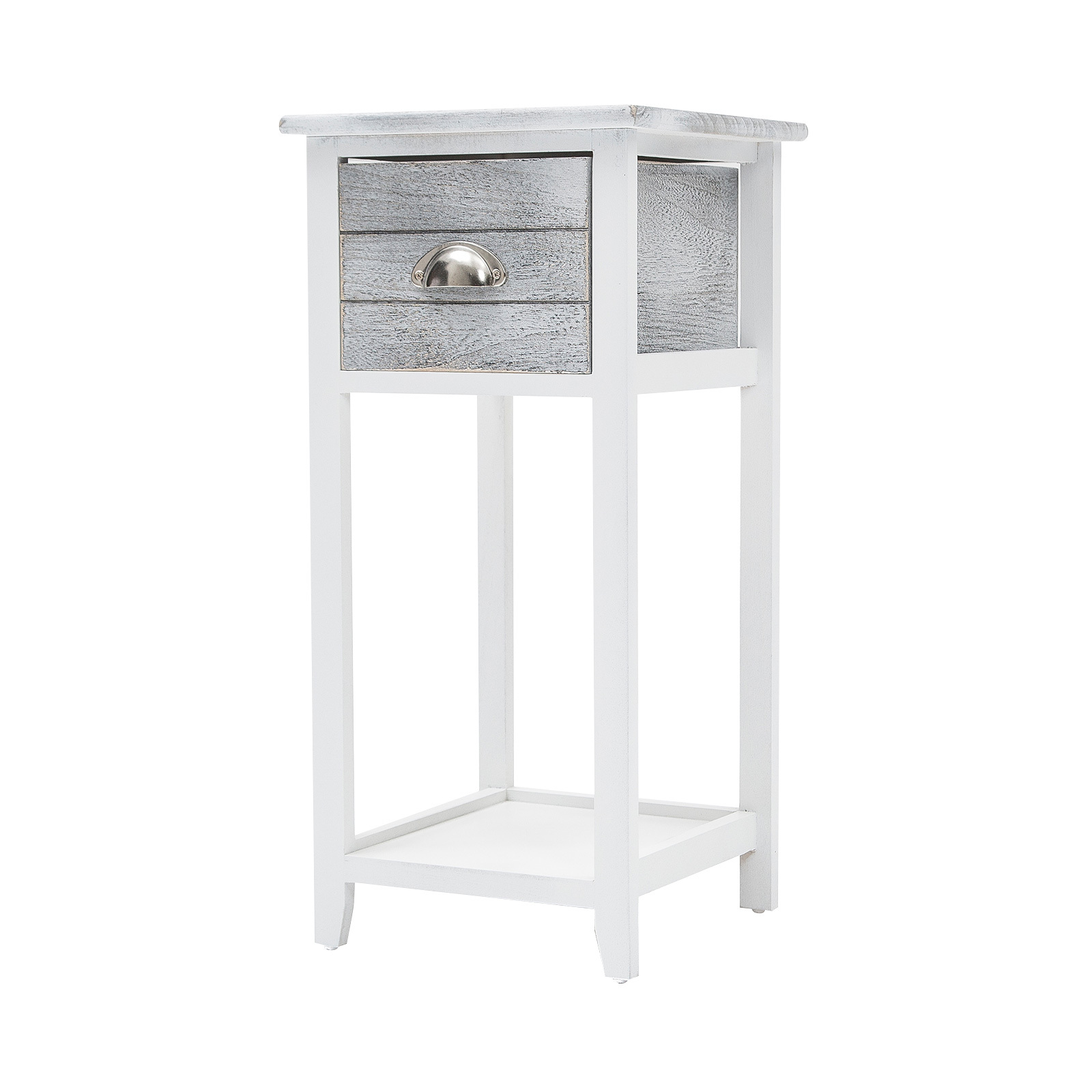 Bedside Table Drawer Vintage Side Table VALERIE - GREY