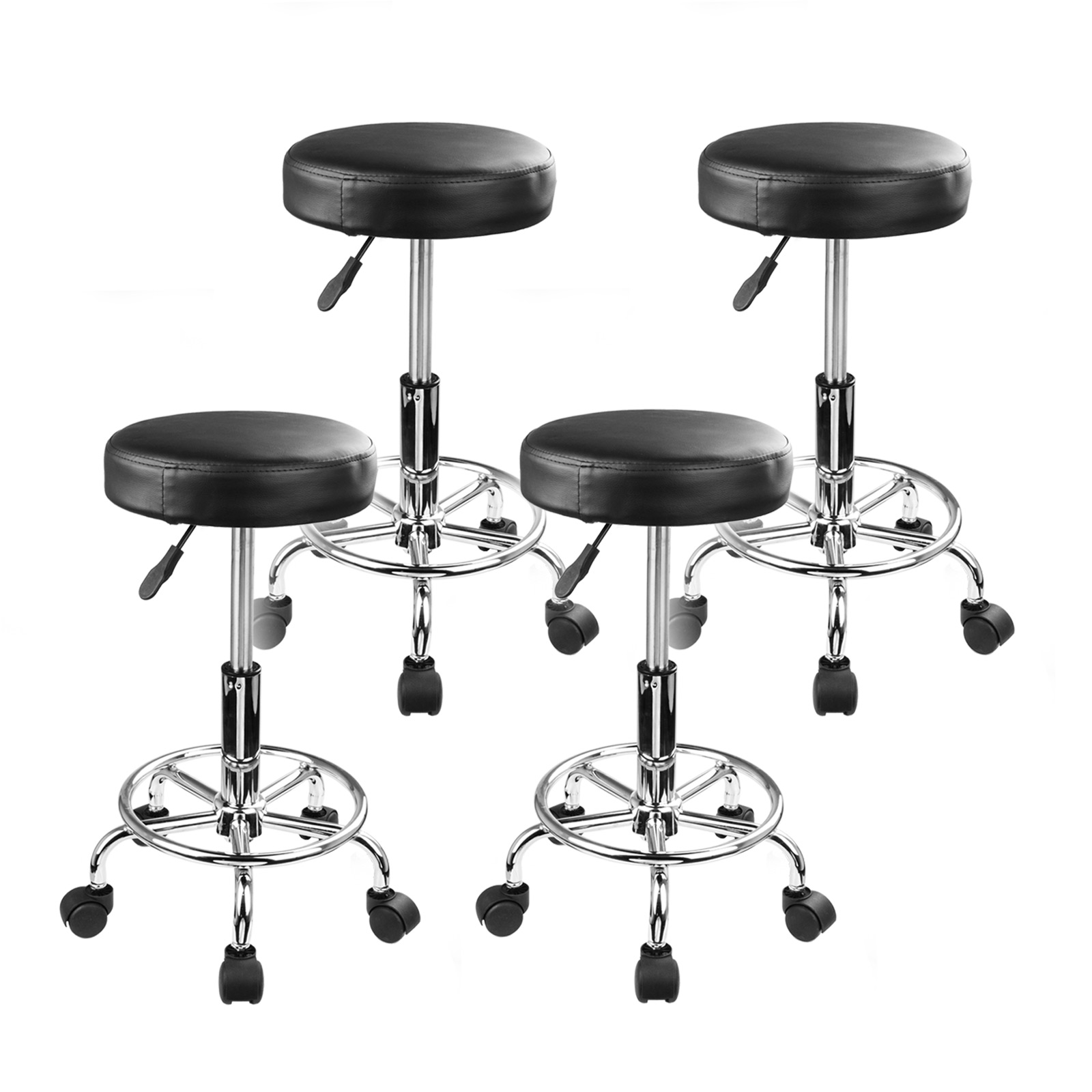 4X Round Salon Stool - BLACK