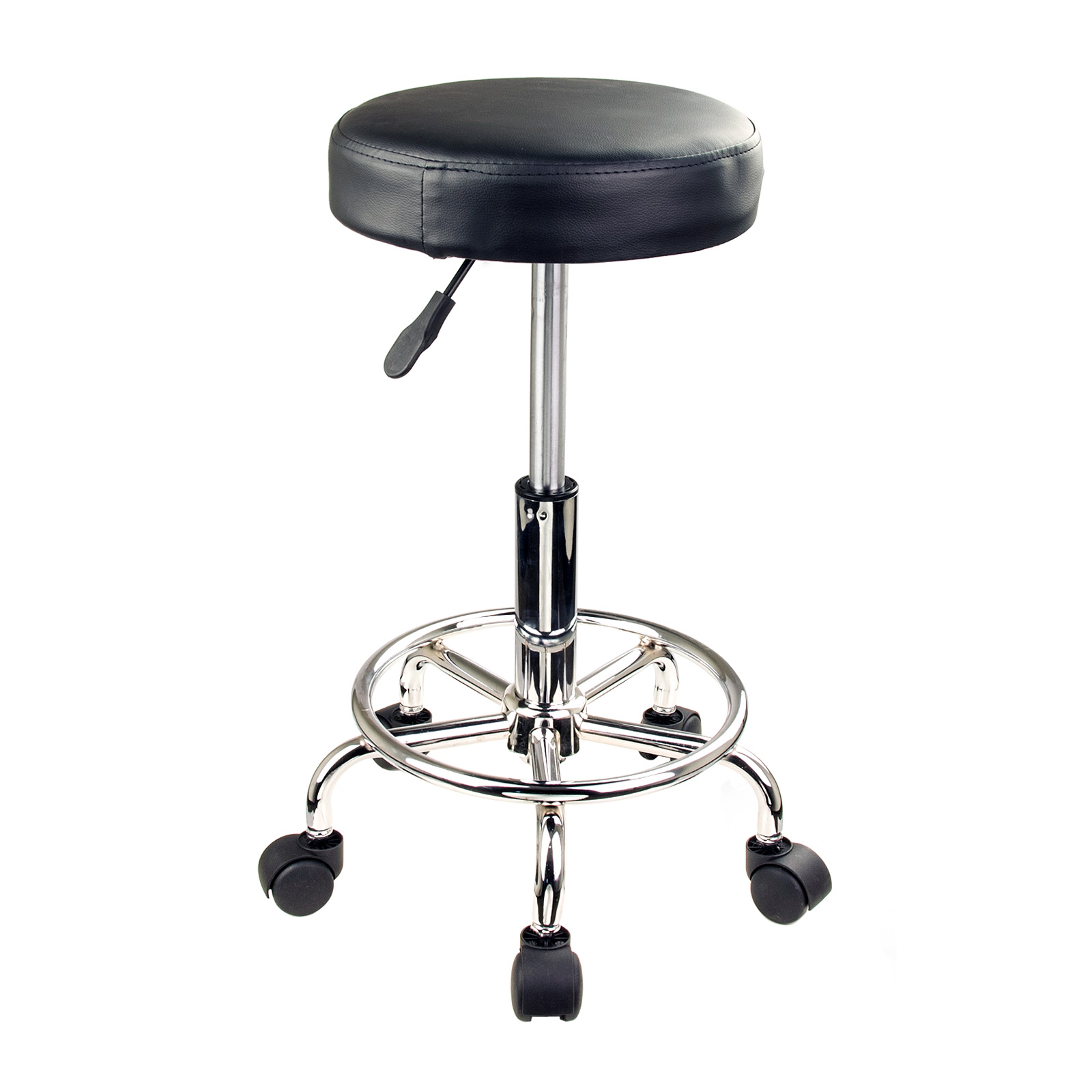 Round Salon Stool - BLACK