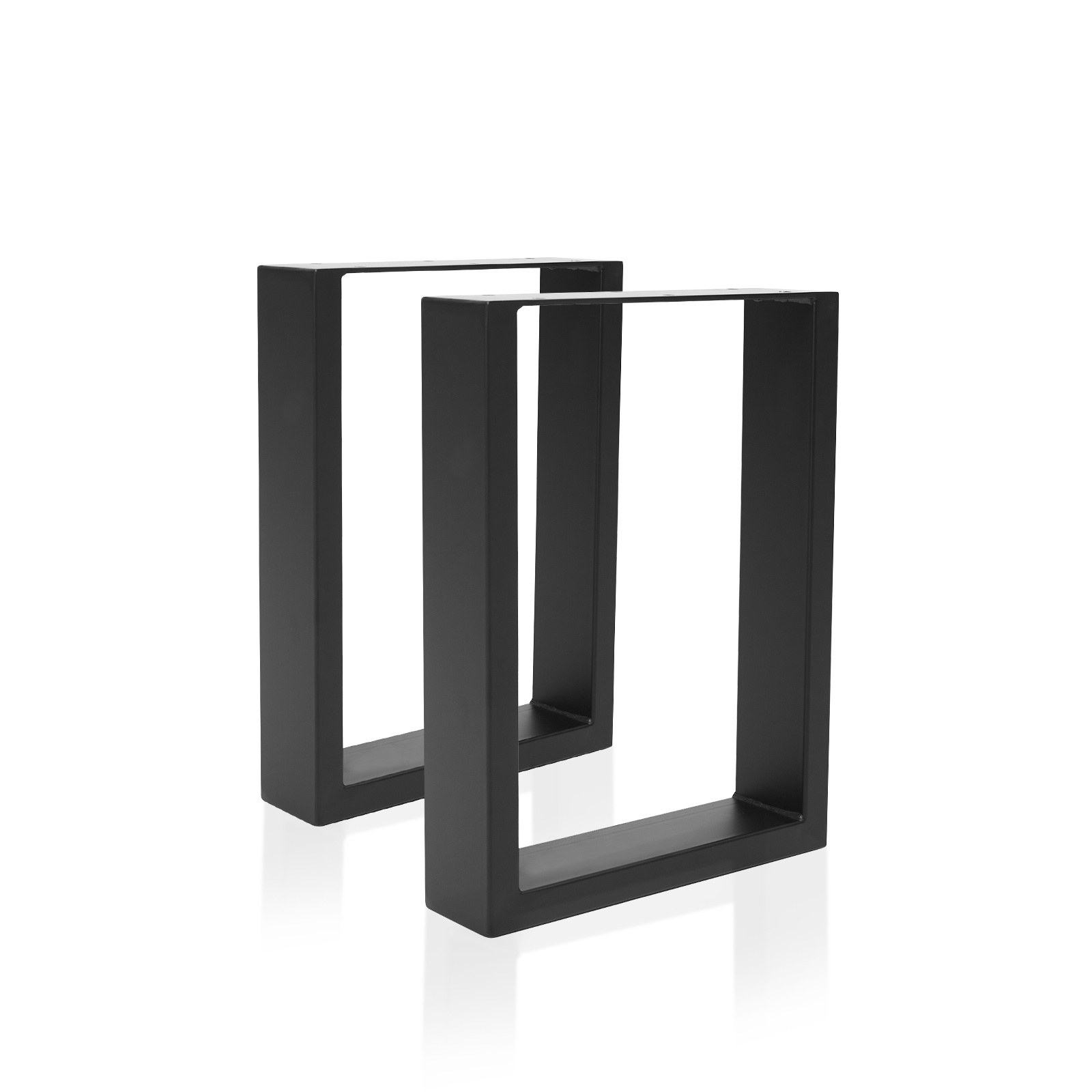 2 X Table Legs Bench Rectangular Box Metal 30 x 40cm - BLACK