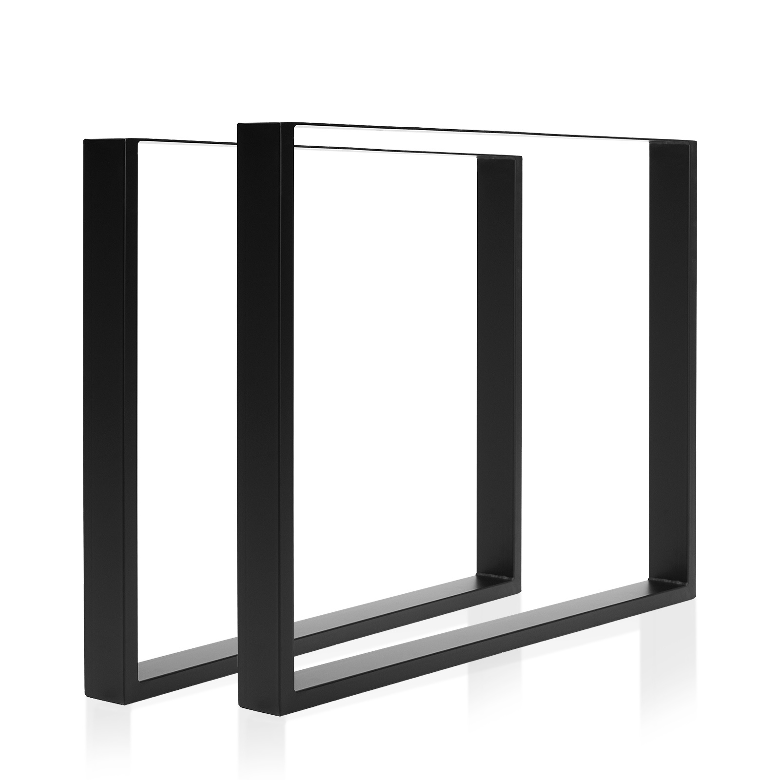 2 X Table Legs Bench Rectangular Box Metal 90 x 71cm - BLACK