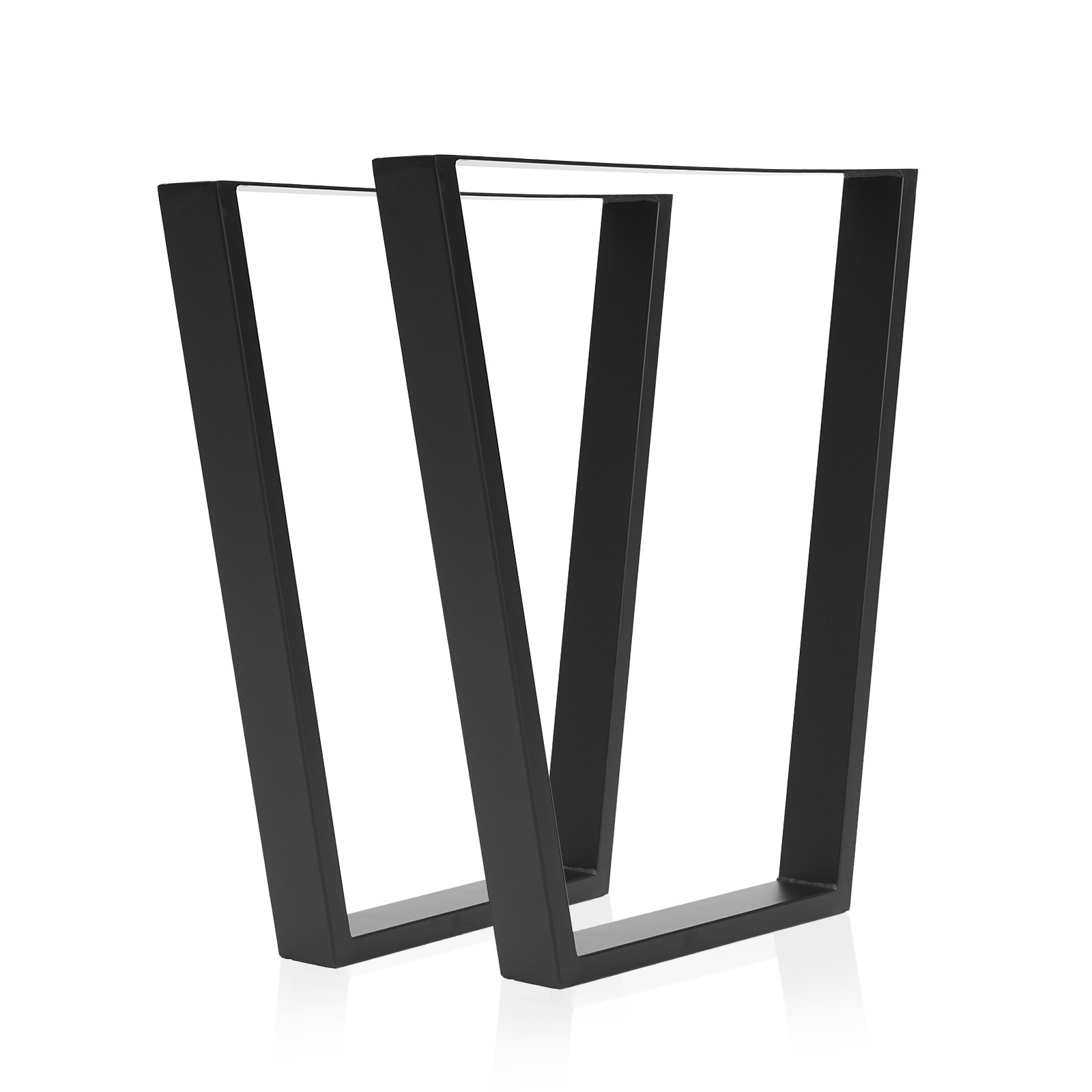 2 X Table Legs Bench Trapezium Metal 65 x 40 x 71cm - BLACK