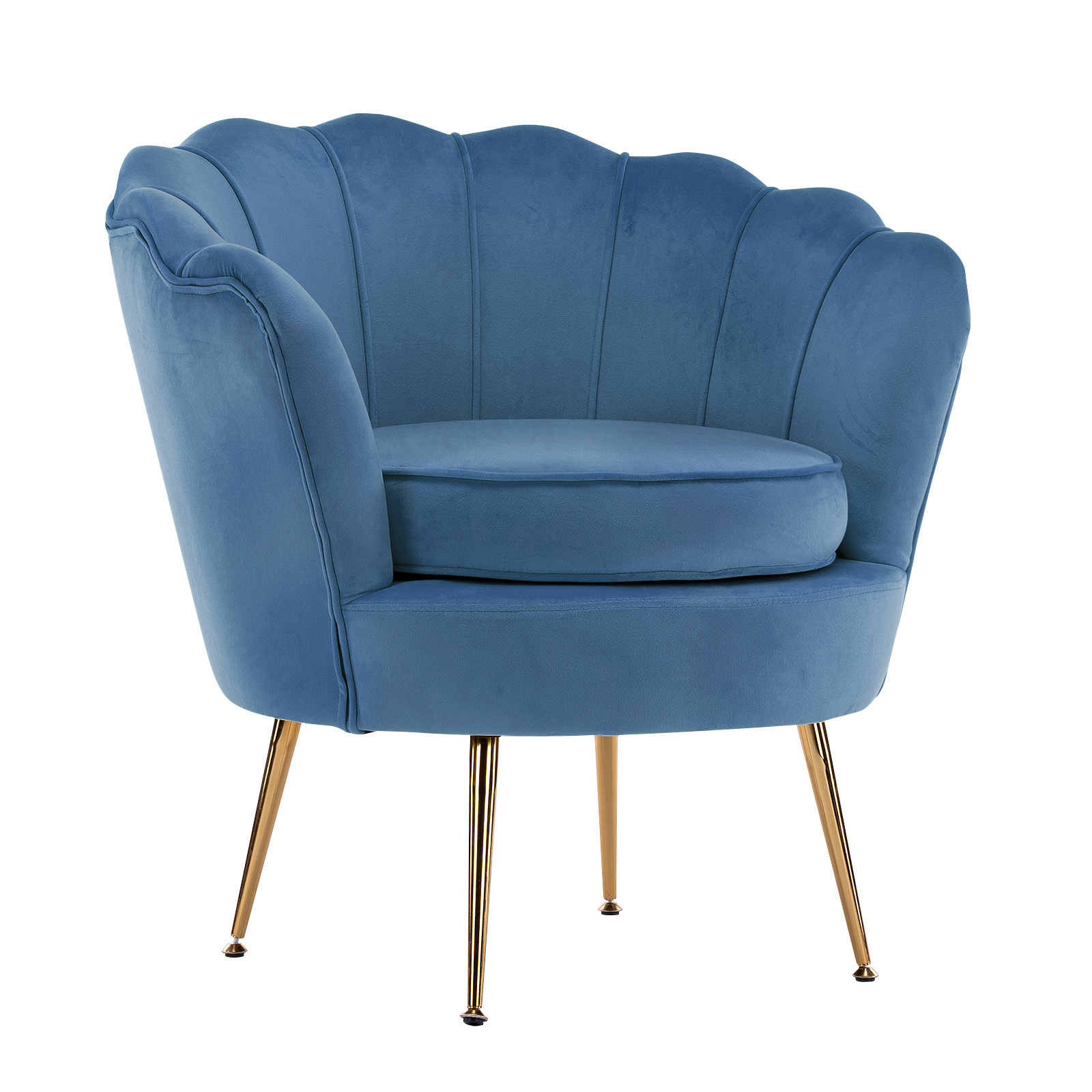 Armchair Velvet Shell Scallop - NAVY BLUE