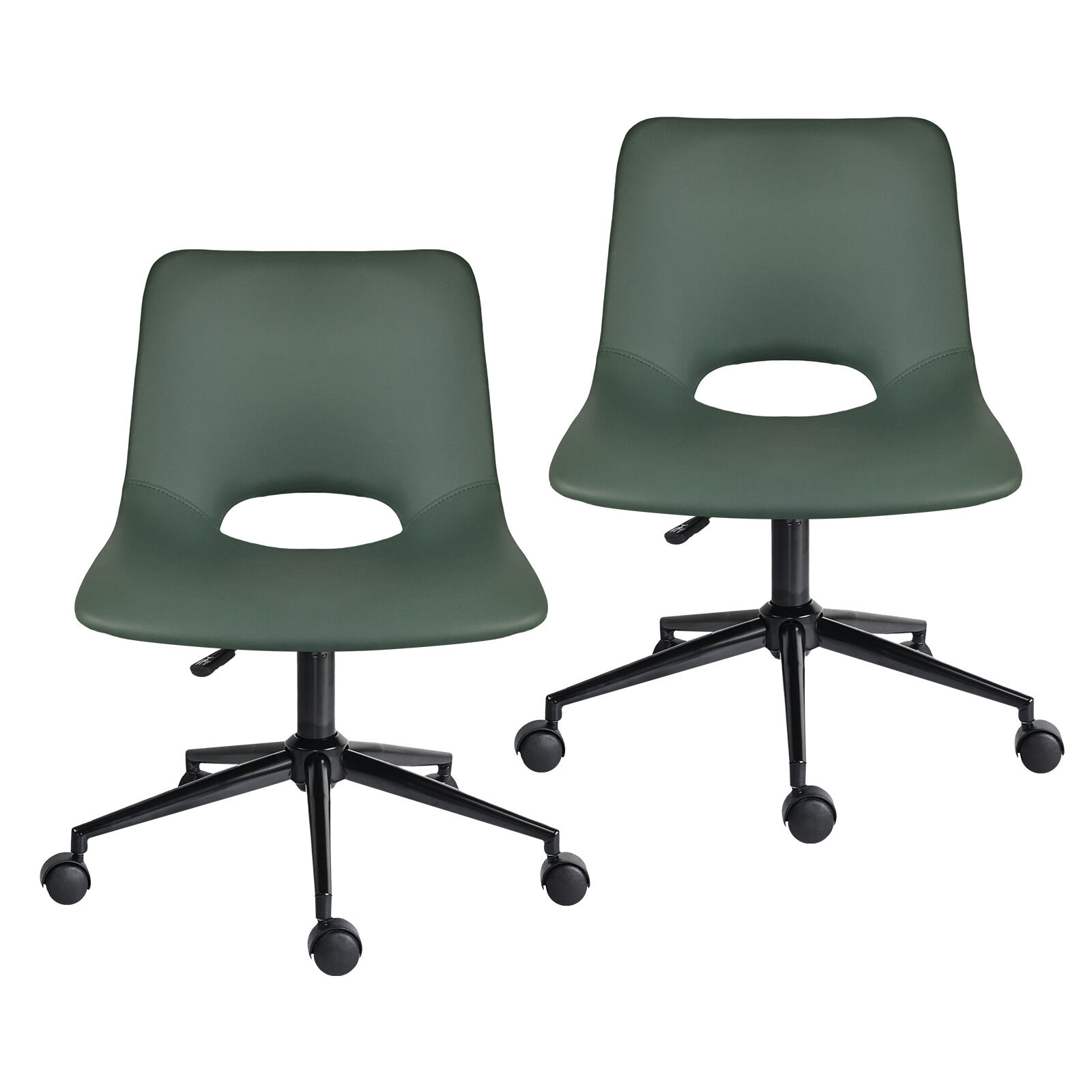 2X Office Desk Chair - PU Leather HALO - GREN