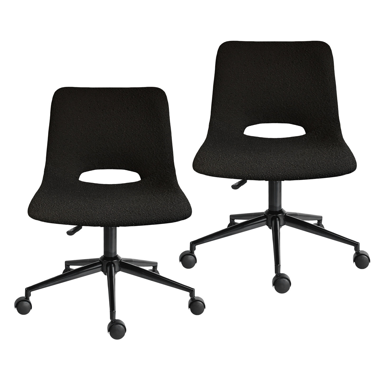2X Office Desk Chair - Loop Yarn Fabric HALO - BLACK
