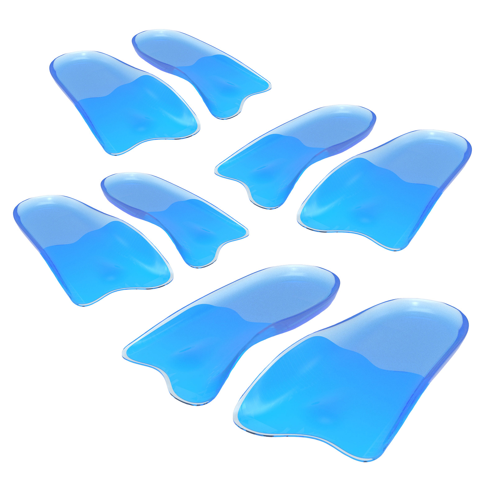 4X Pair Half Shoe Insoles Arch Support Gel Large 
