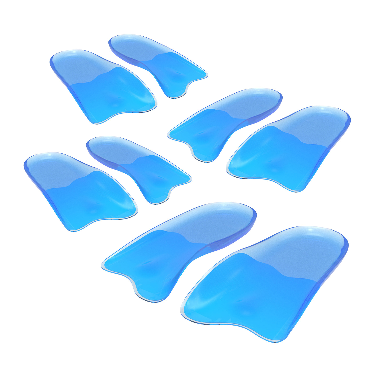 4X Pair Half Shoe Insoles Arch Support Gel Medium 