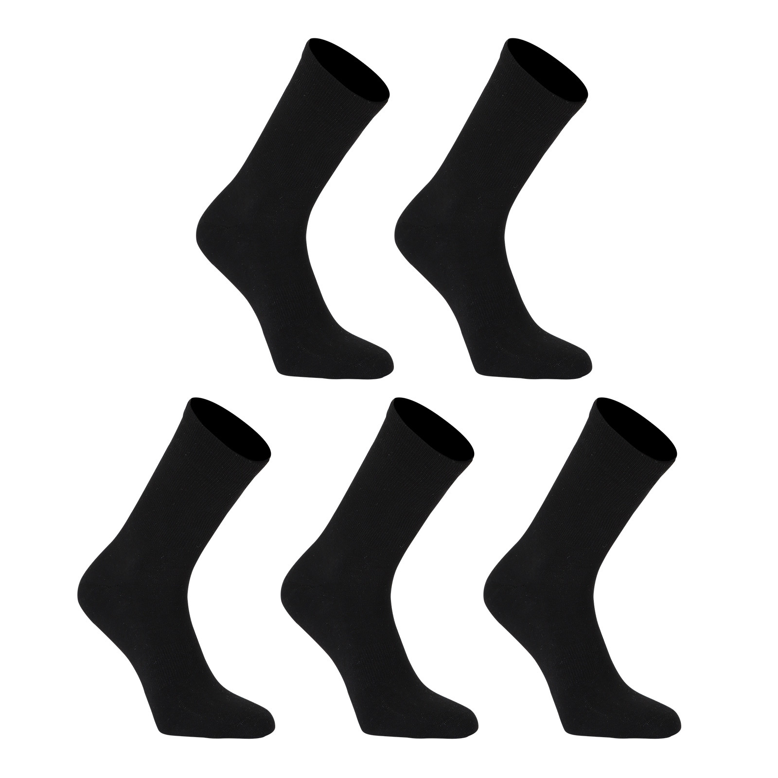 5X Large 3D Seamless Crew Socks - BLACK