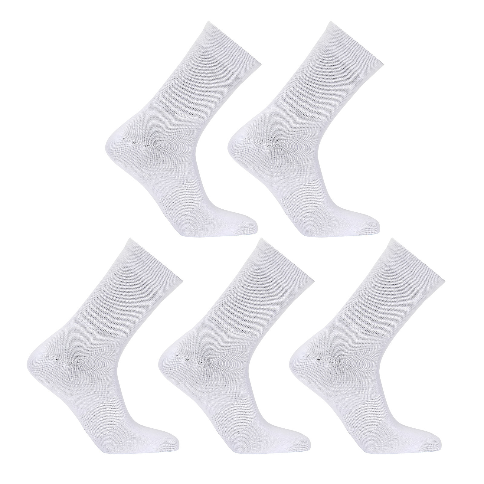 5X Large 3D Seamless Crew Socks - WHITE