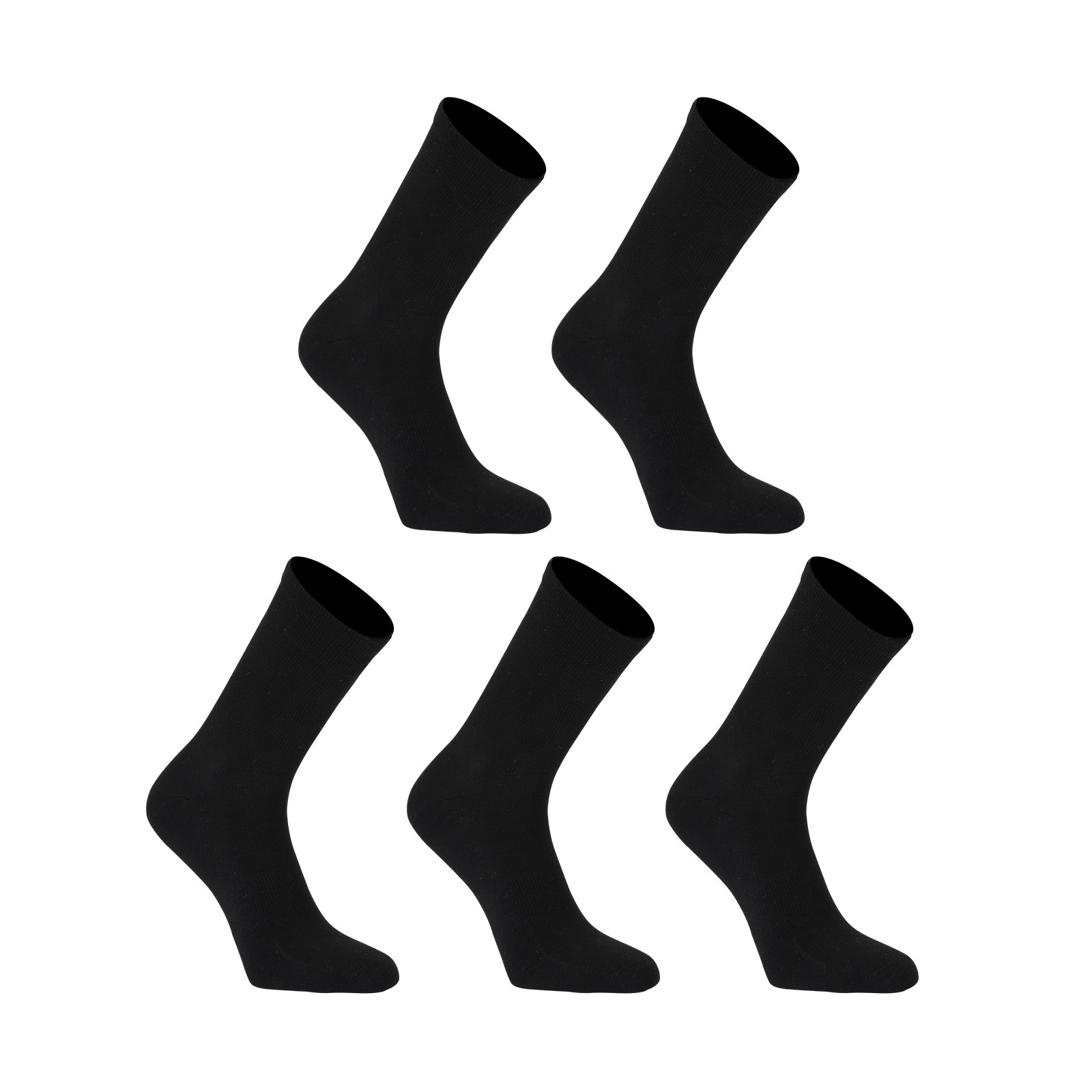 5X Small 3D Seamless Crew Socks - BLACK