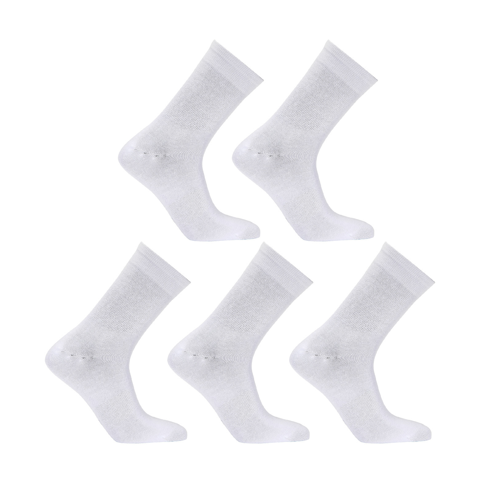 5X Small 3D Seamless Crew Socks - WHITE