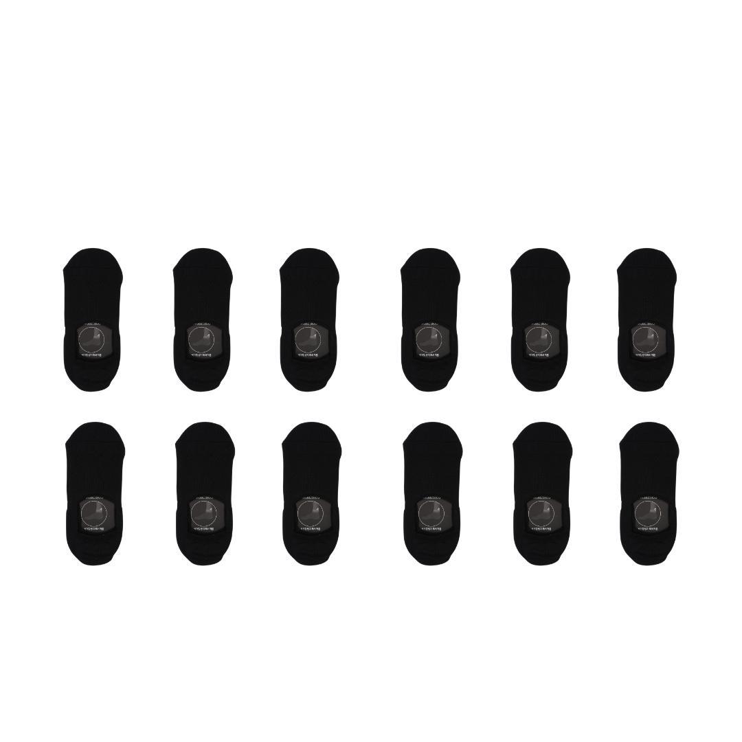 12X Medium Cushion No Show Socks - BLACK