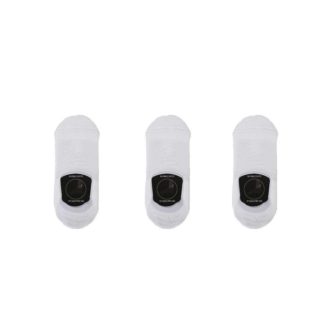 3X Small Cushion No Show Socks - WHITE