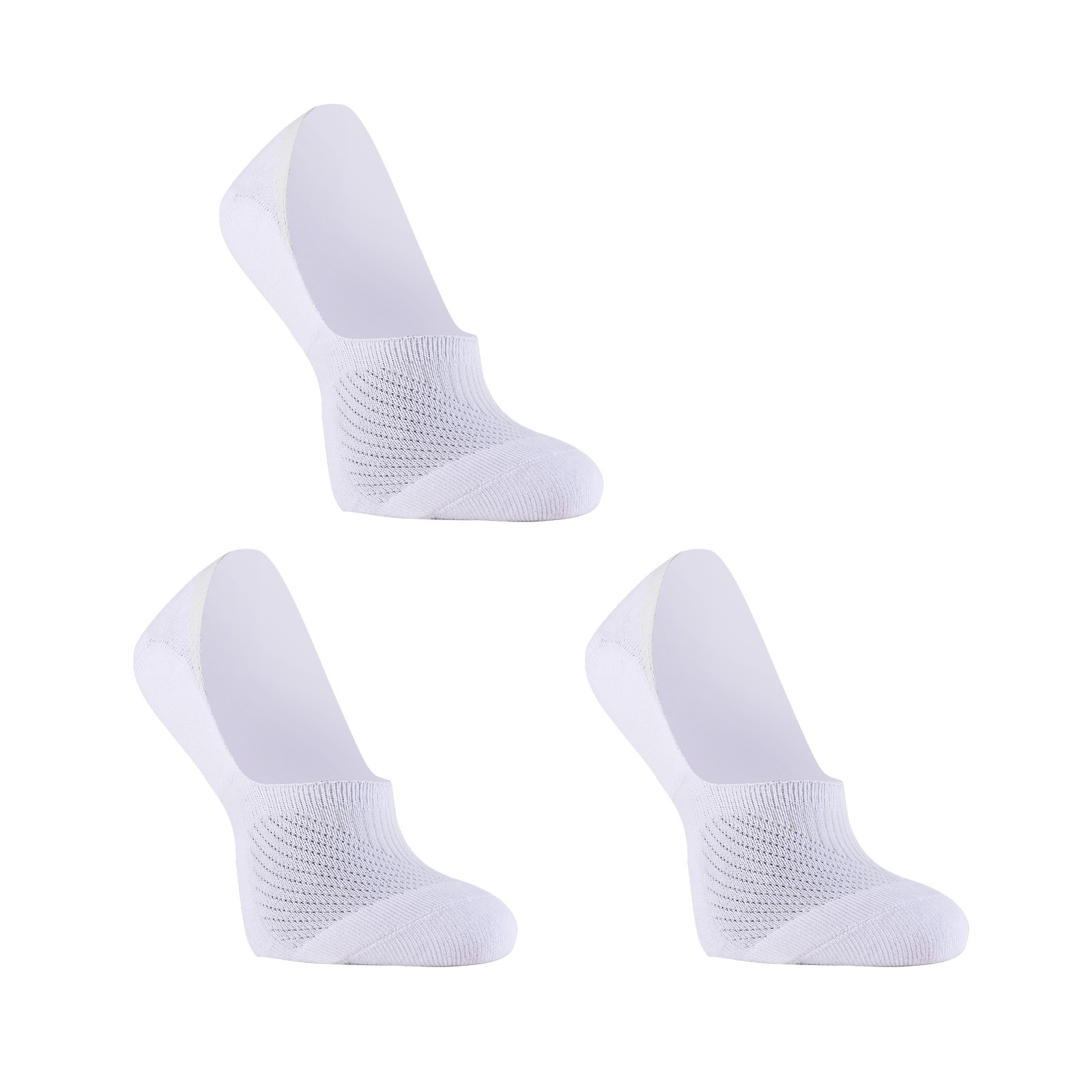3X Small Cushion No Show Socks - WHITE