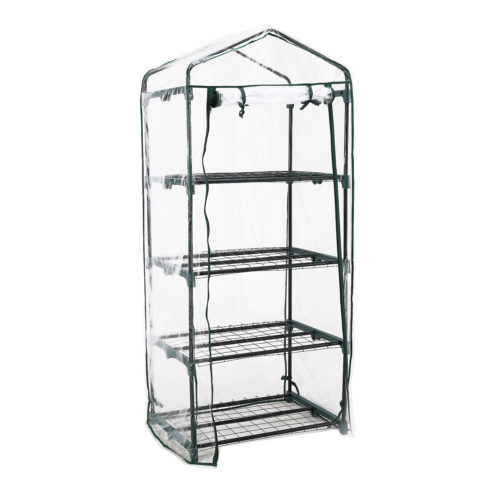 Mini Greenhouse PVC Apex Roof 4 Tier - CLEAR