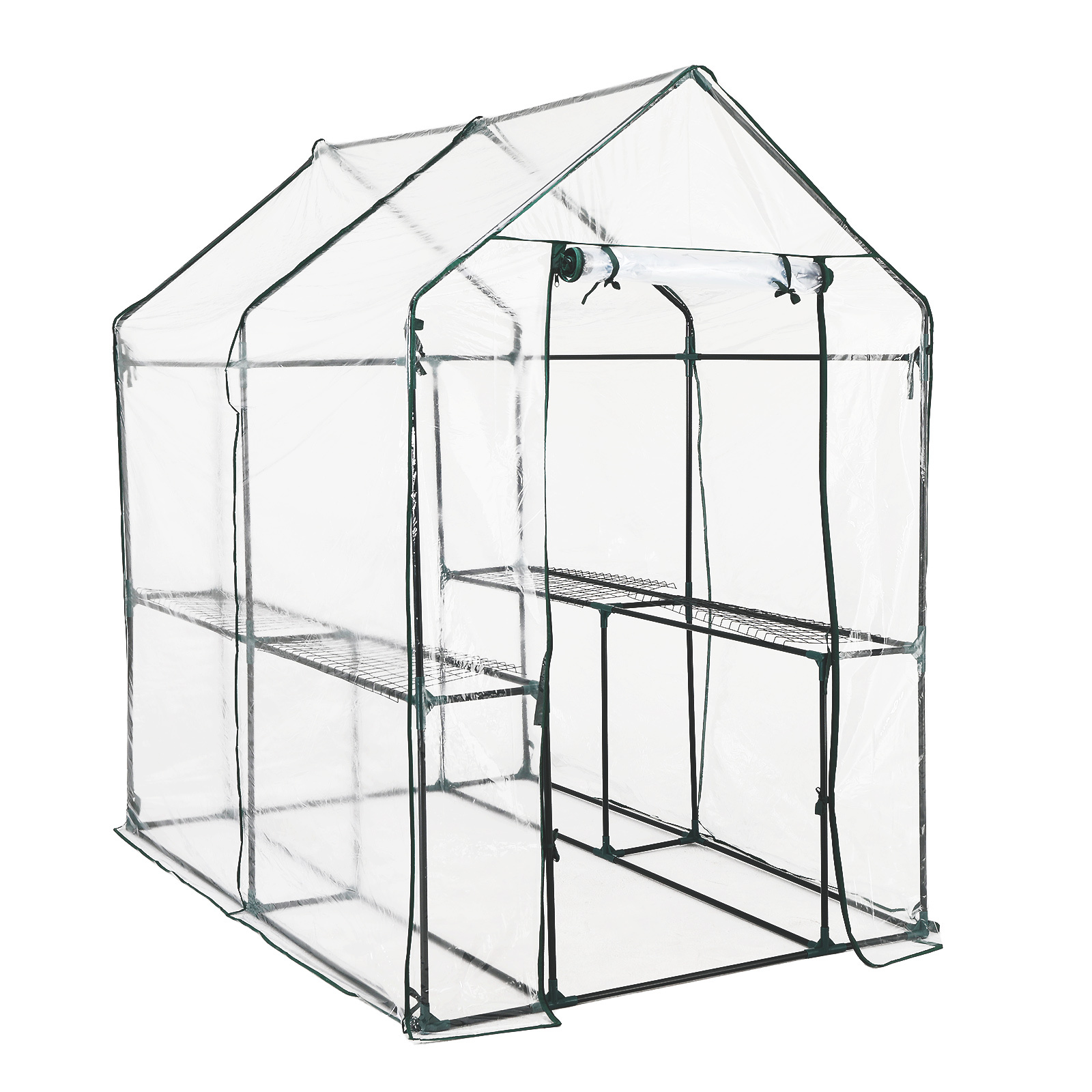 1.9x1.2x1.9M Greenhouse PVC Apex Roof - CLEAR