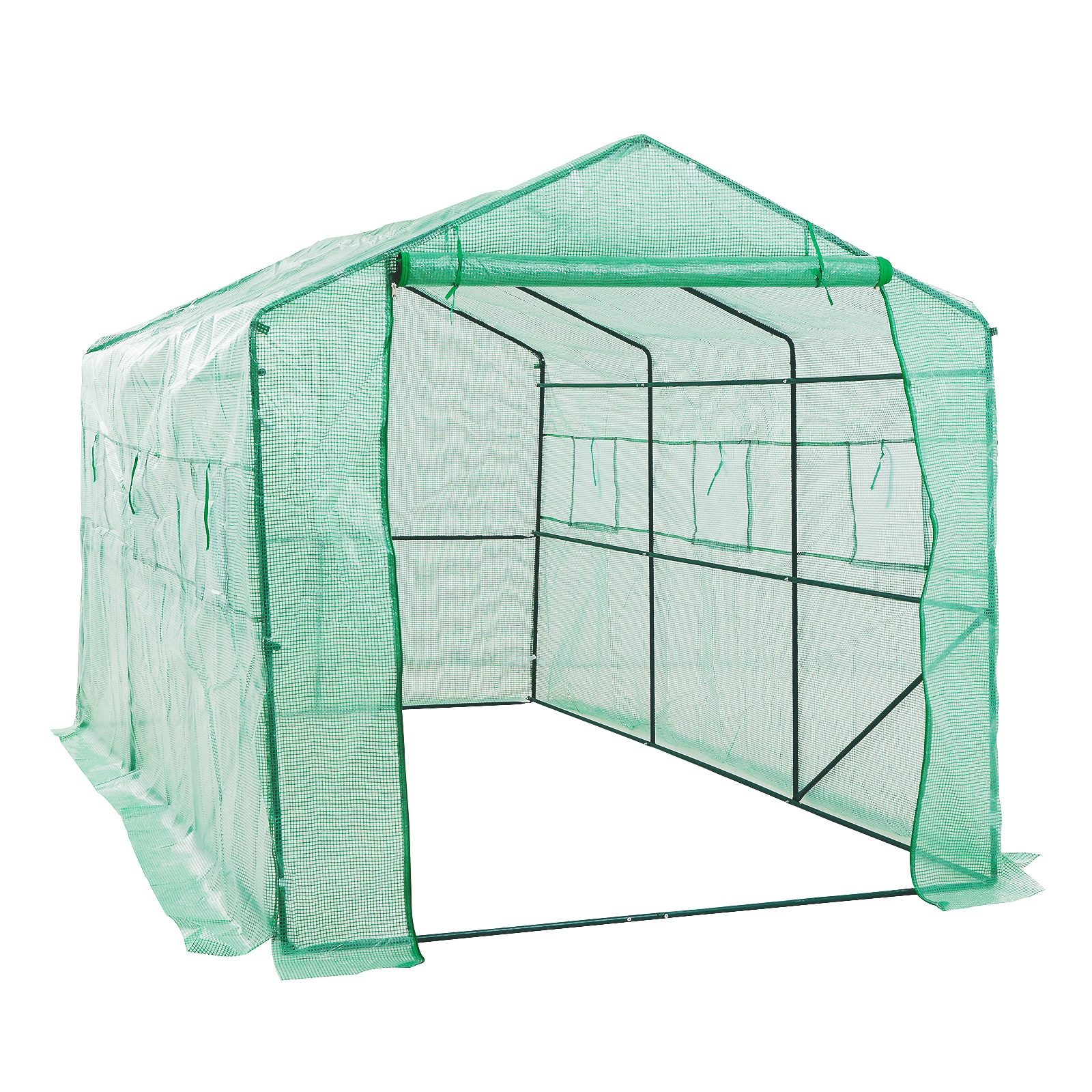 3.5x2x2M Greenhouse PE Apex Roof - GREEN