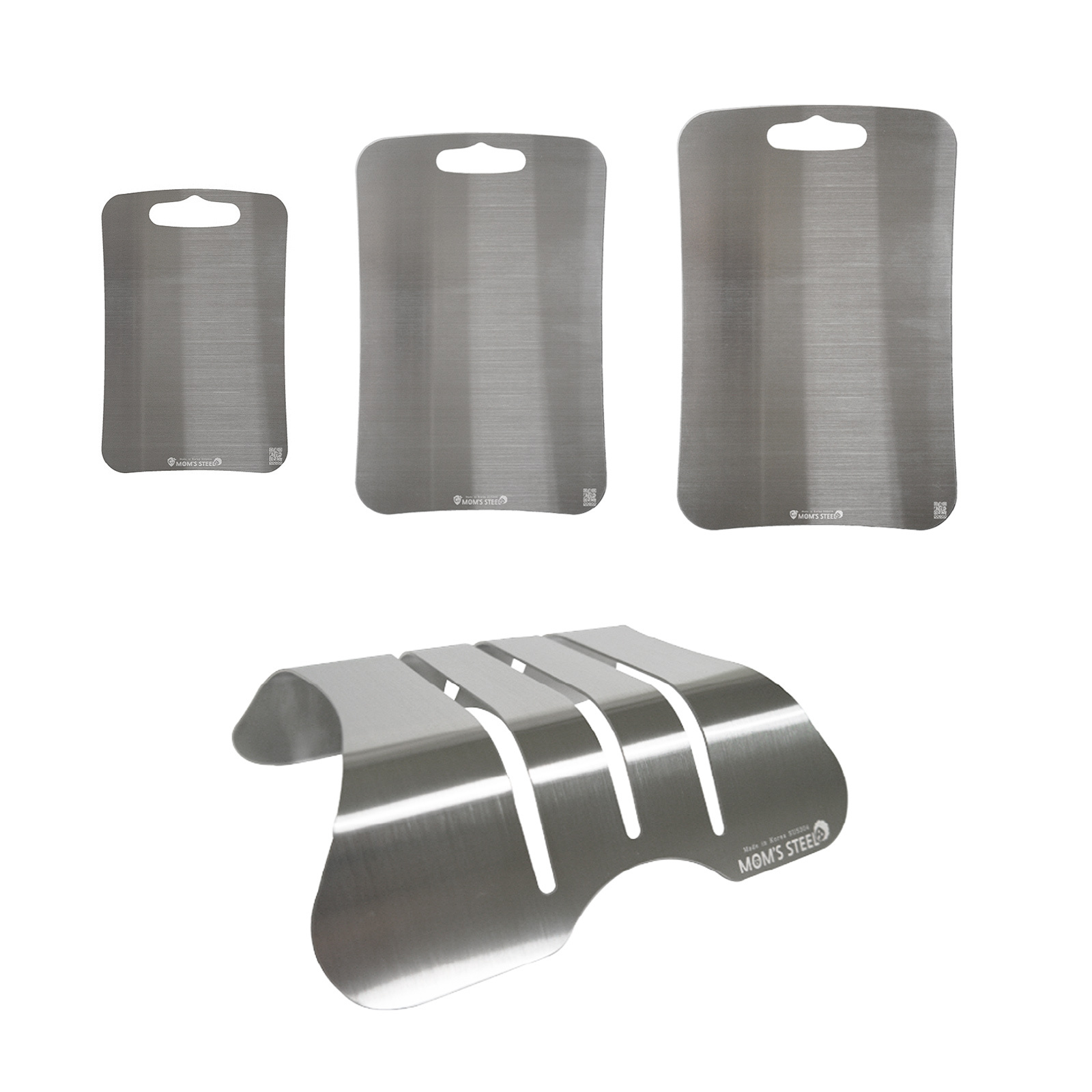 Combo Stainless Steel Chopping Boards SML + Holder