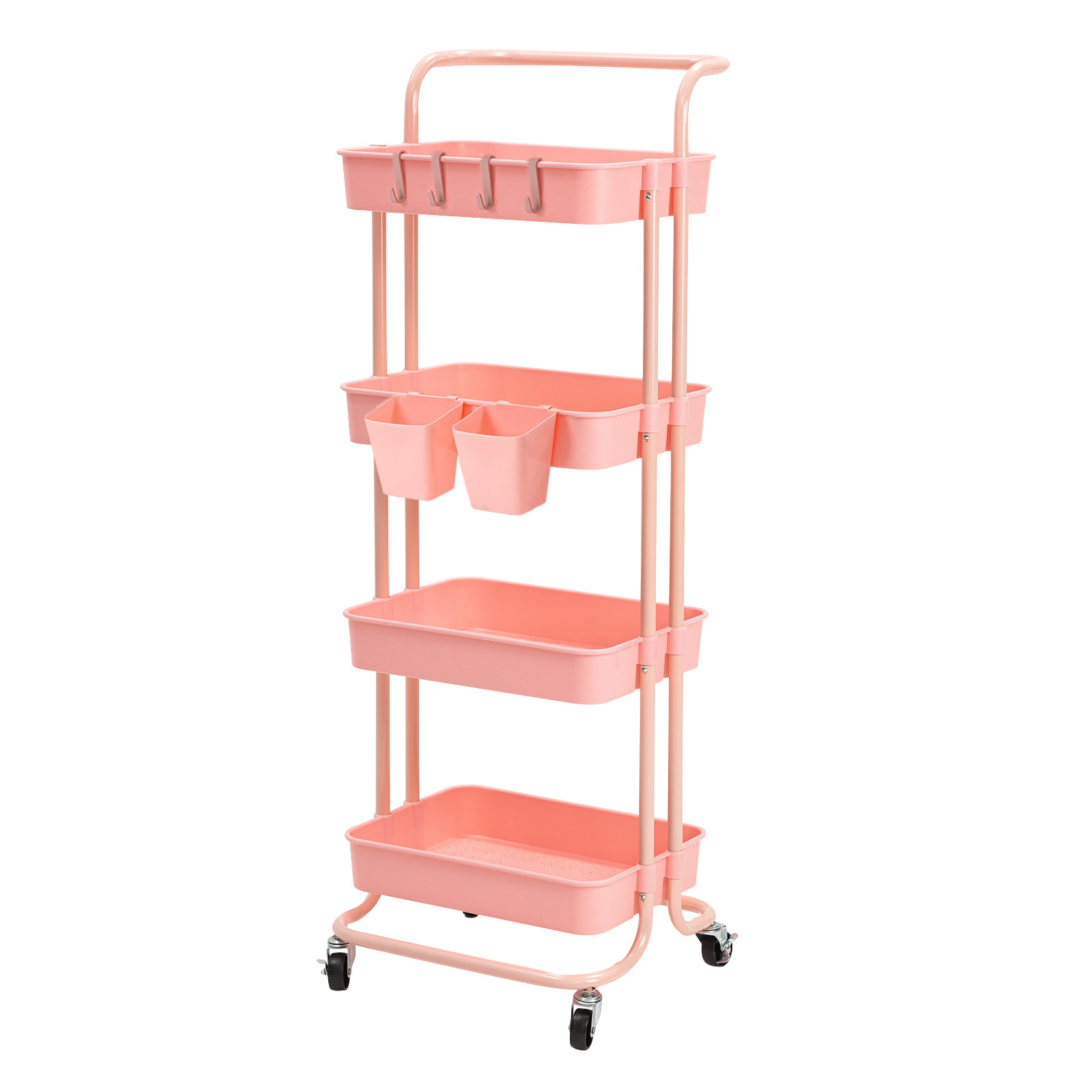 Trolley Cart Storage 4 Tier - PINK