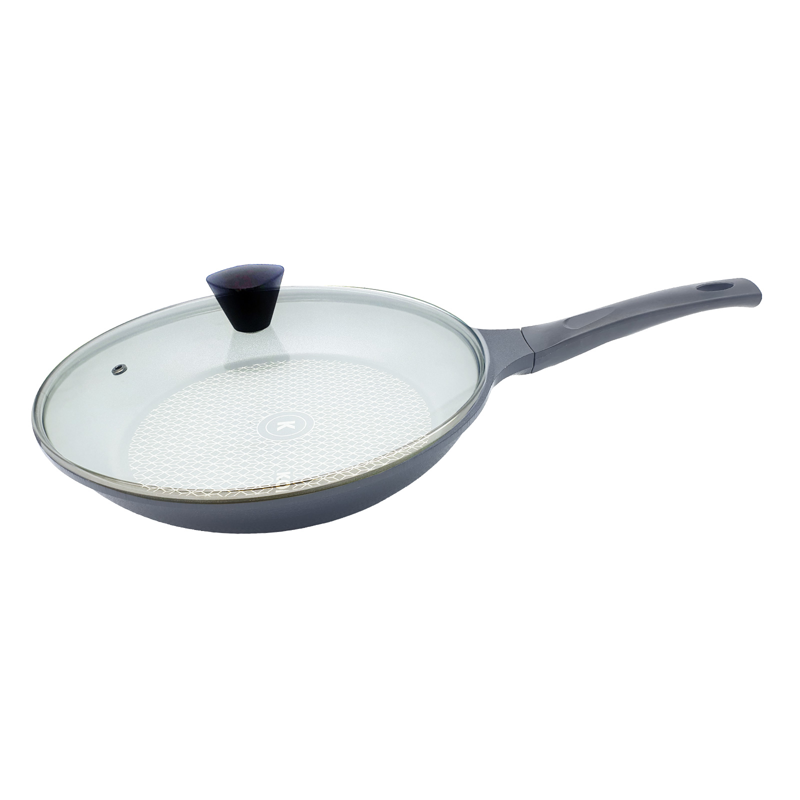 KOMAN 28cm Frying Pan + Glass Lid