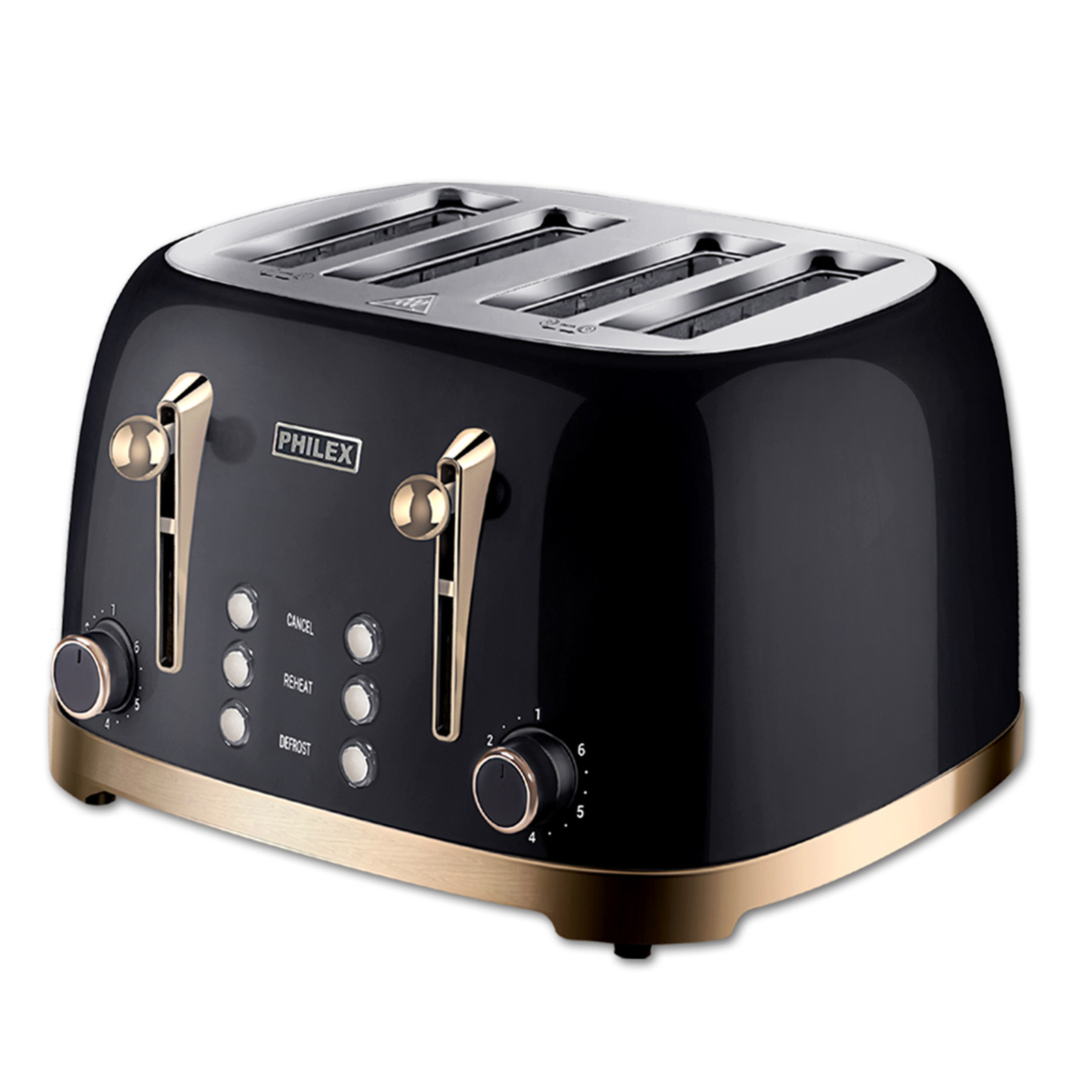 PHILEX 4 Slice Toaster BLACK