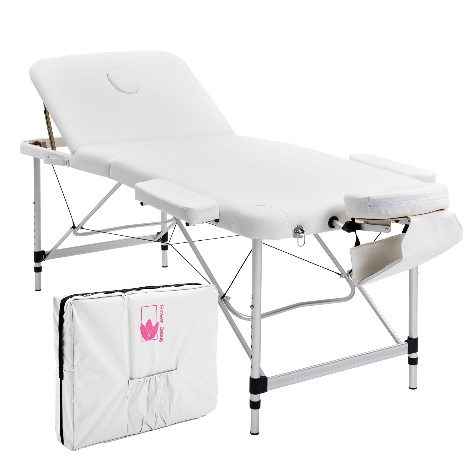75cm Aluminium Portable Massage Table - WHITE