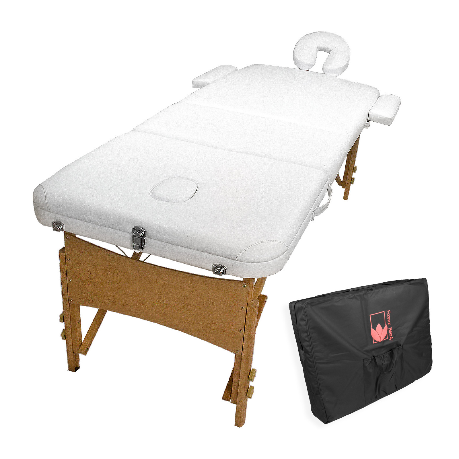 70cm Wooden Portable Massage Table - WHITE