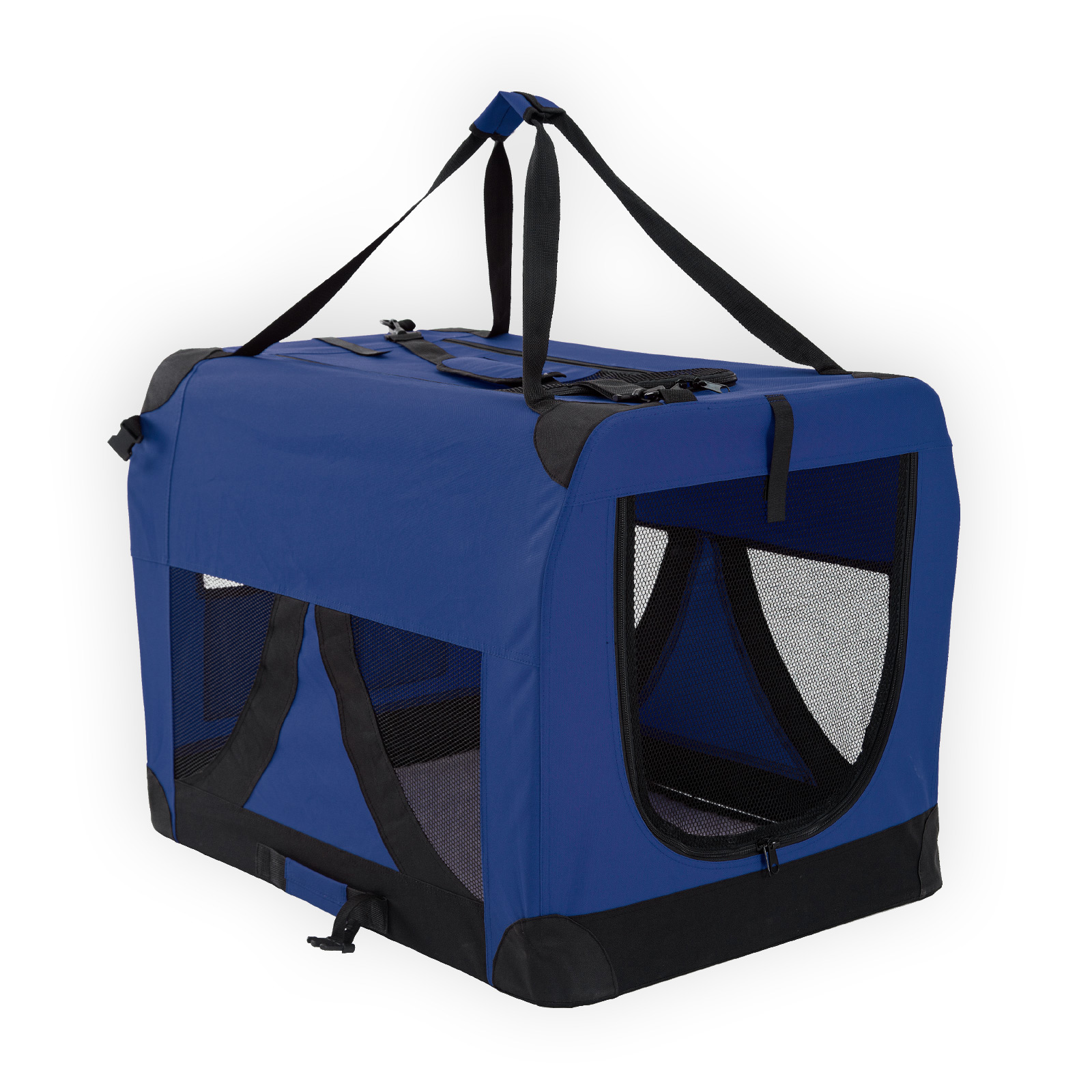 L Portable Soft Dog Crate - BLUE