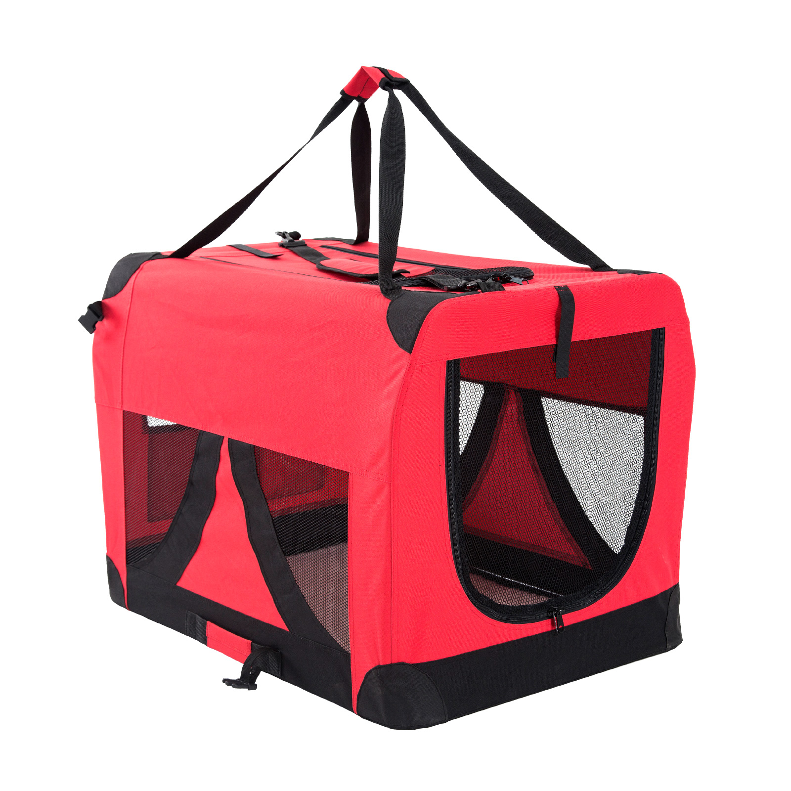 L Portable Soft Dog Crate - RED