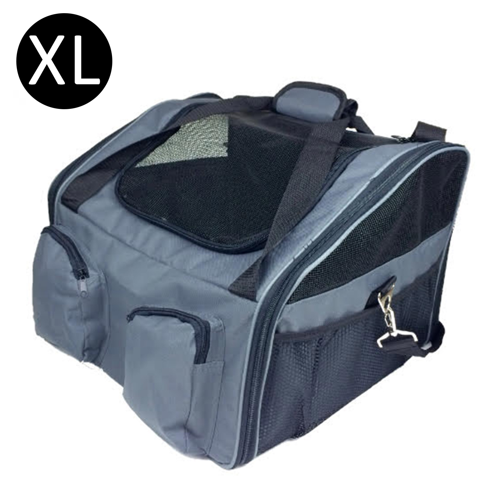Portable 2 Pocket Pet Booster Soft Crate XL - GREY